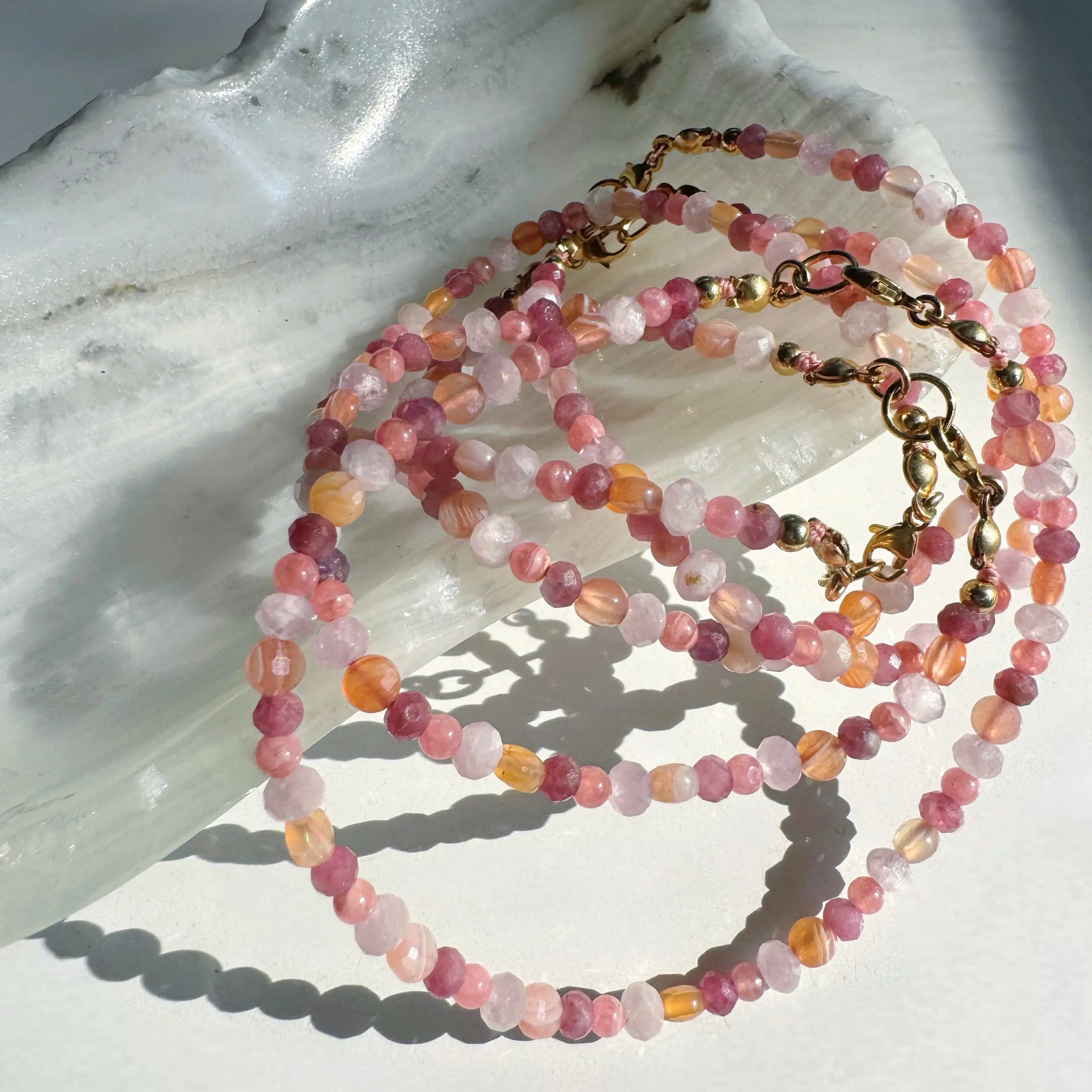 “Sunset Sorbet” - Gemstone & 14k Gold Filled Candy Bracelet Baltic Mermaid