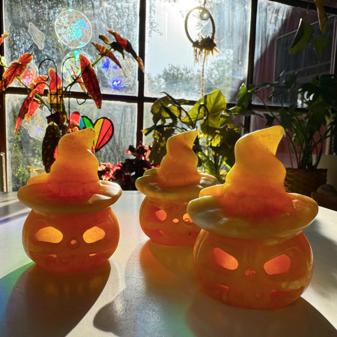 Orange Calcite Jack-O-Lantern - Baltic Mermaid