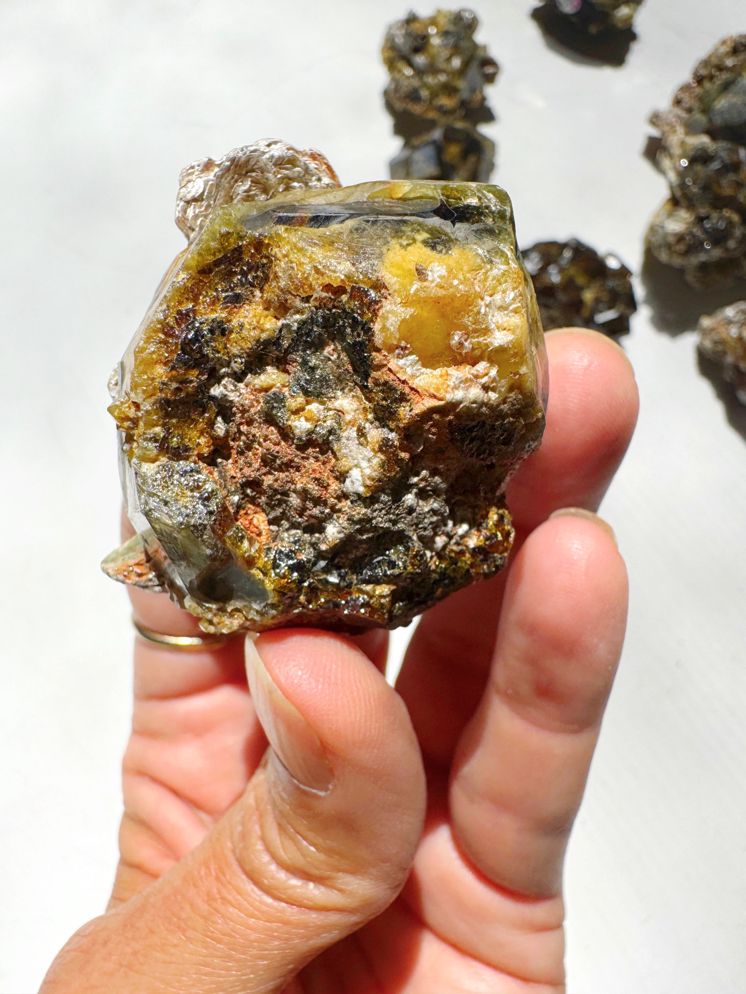 Rare Mali Green Grossular Andradite Garnet w/ Clinochlore AAA Quality Baltic Mermaid