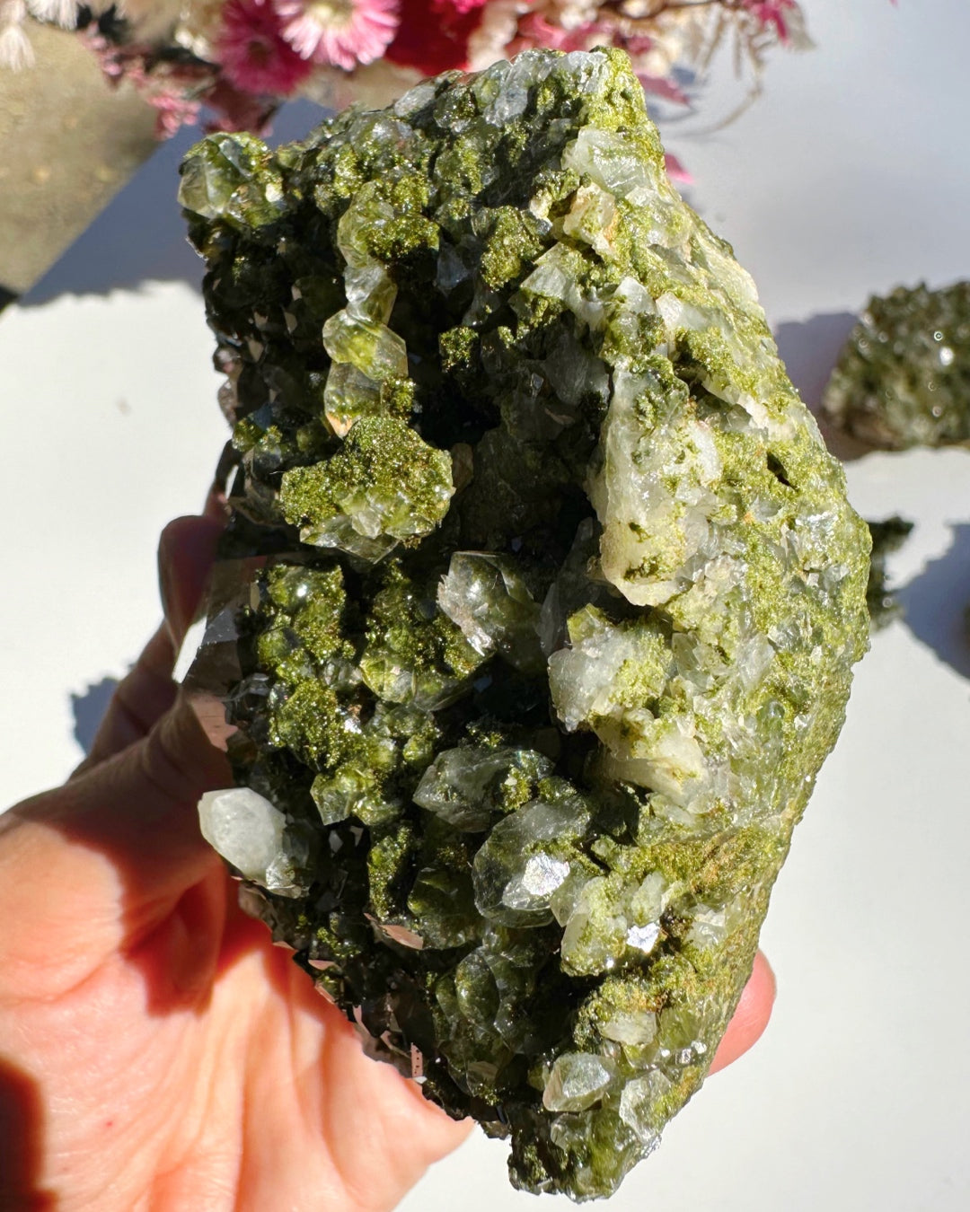 Epidote Quartz Cluster - Baltic Mermaid