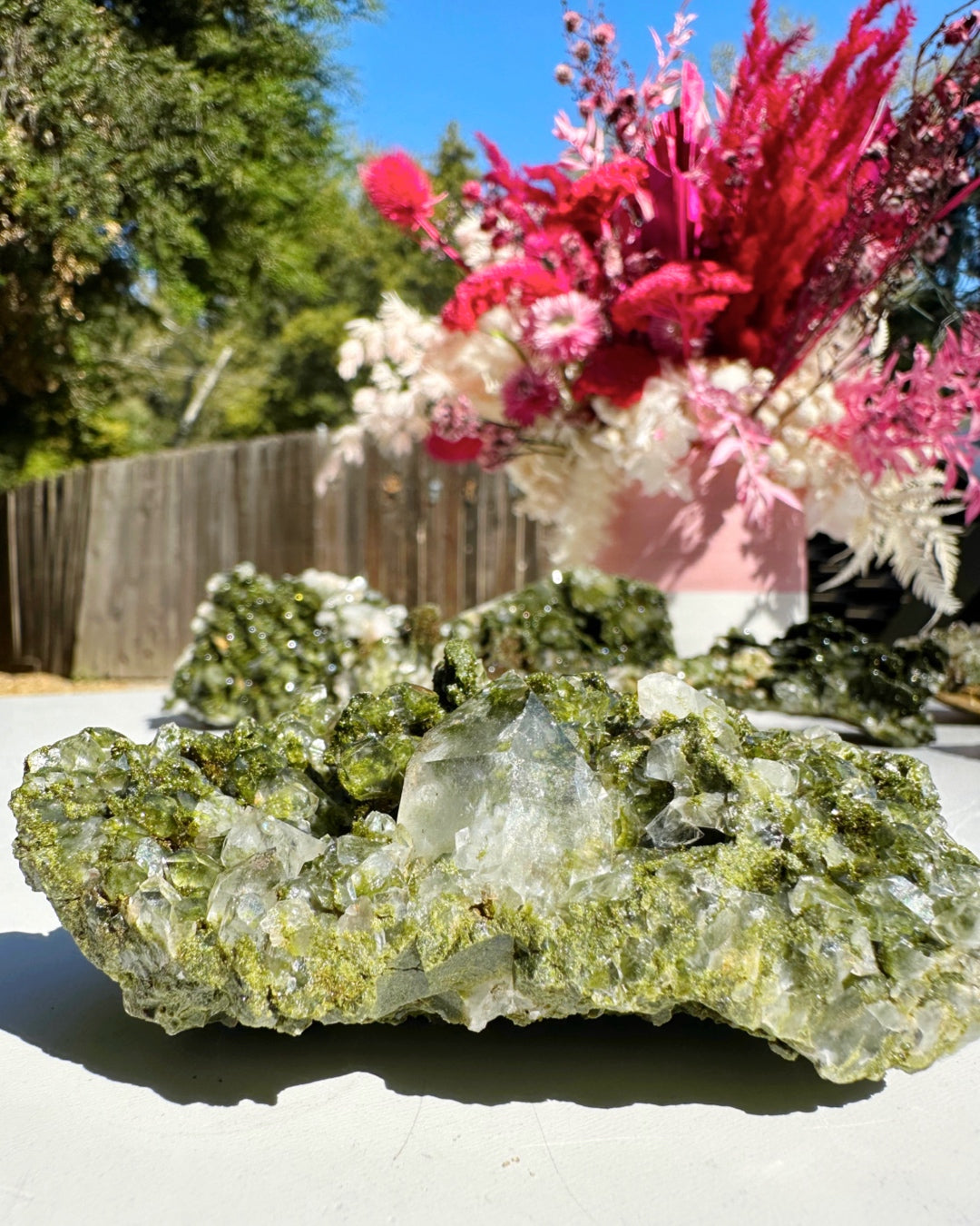 Epidote Quartz Cluster - Baltic Mermaid