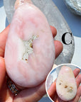 Pink Opal Palm Stones - Baltic Mermaid