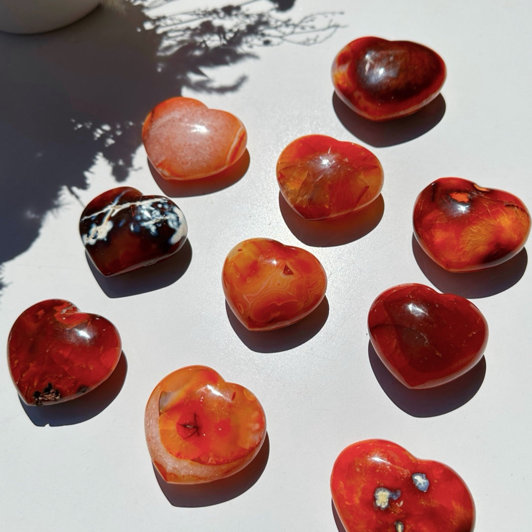 Carnelian Agate Hearts - Baltic Mermaid