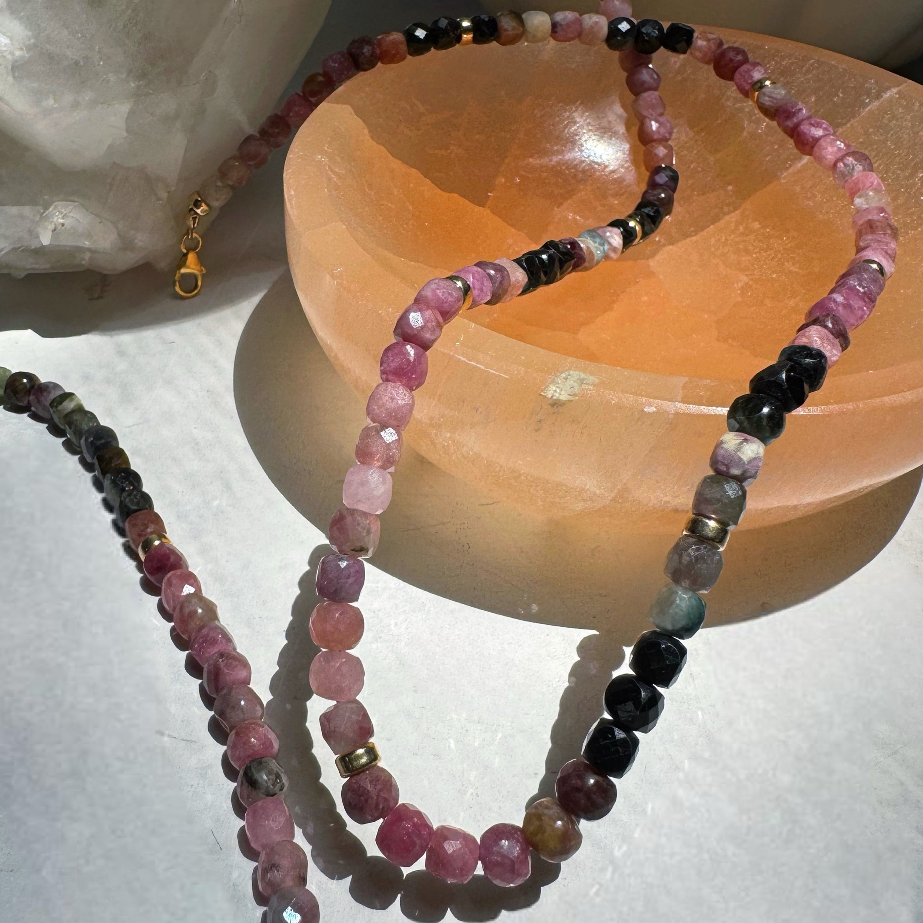 Multi Tourmaline Gemstone Necklace Baltic Mermaid