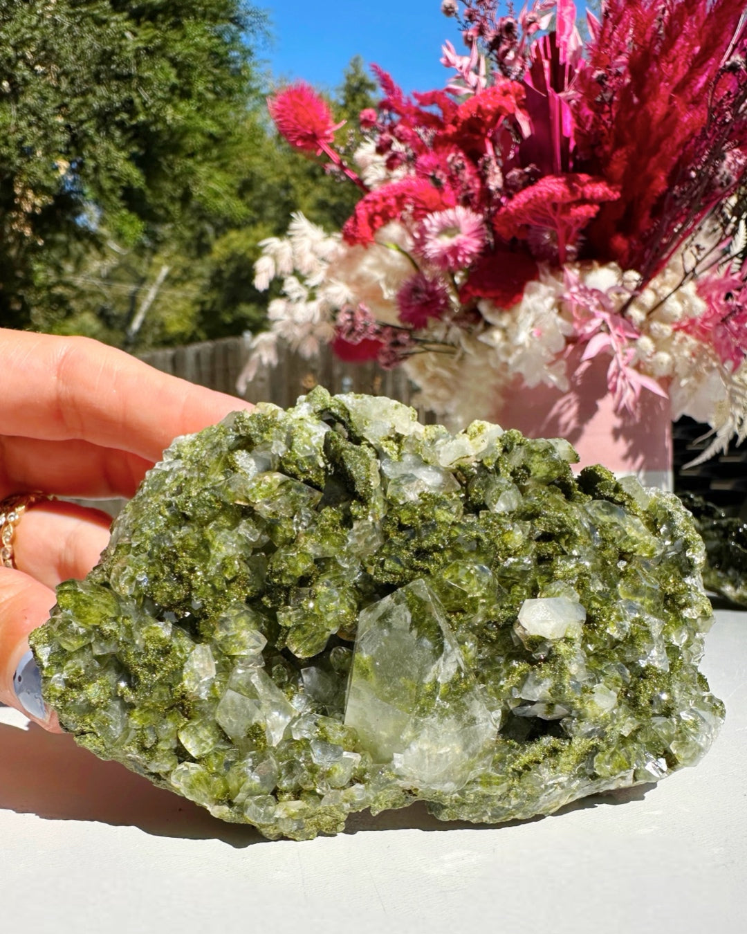 Epidote Quartz Cluster - Baltic Mermaid