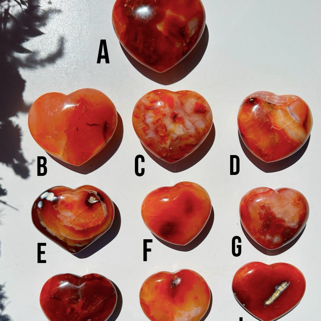 Carnelian Agate Hearts - Baltic Mermaid