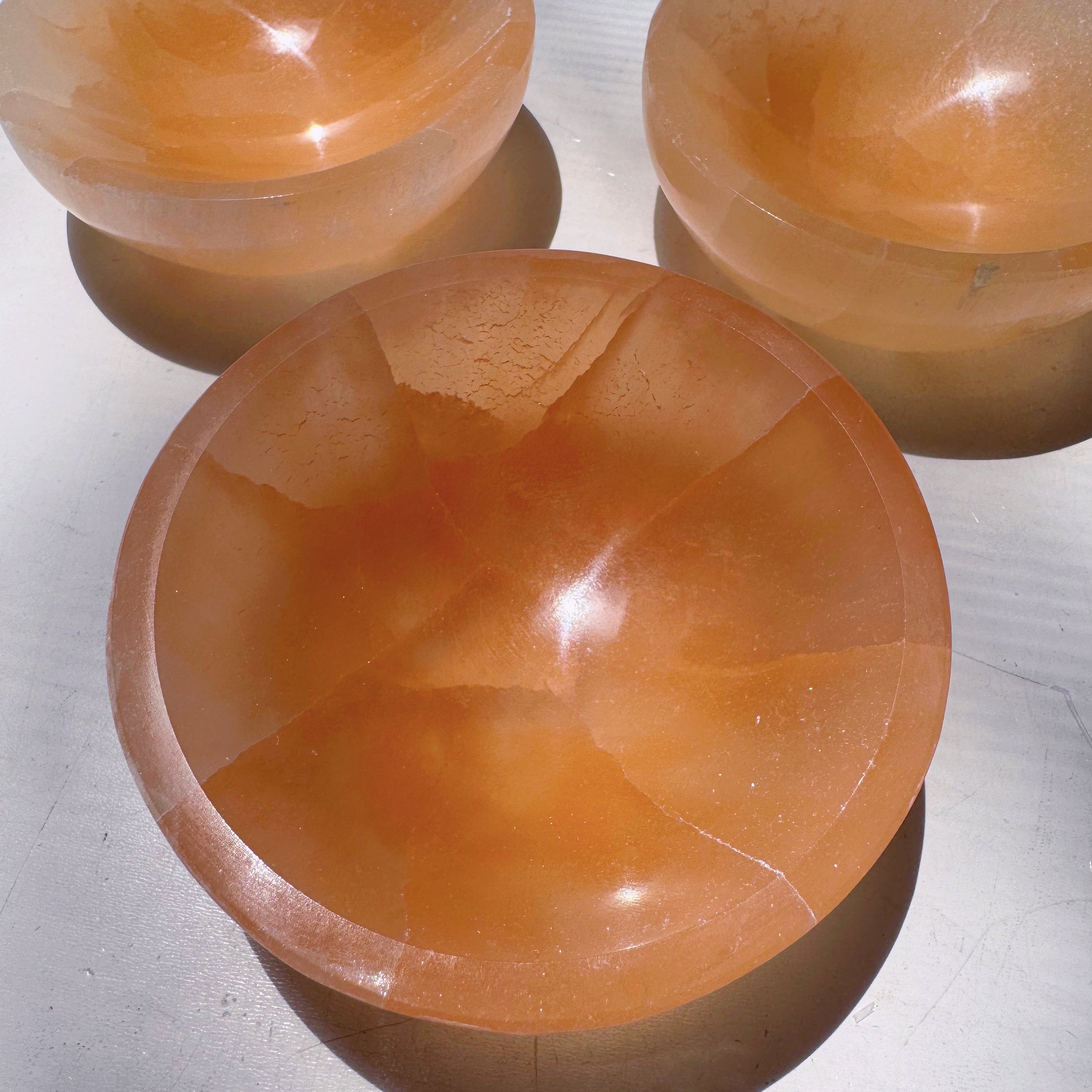 Peach Selenite Medium Bowl Baltic Mermaid