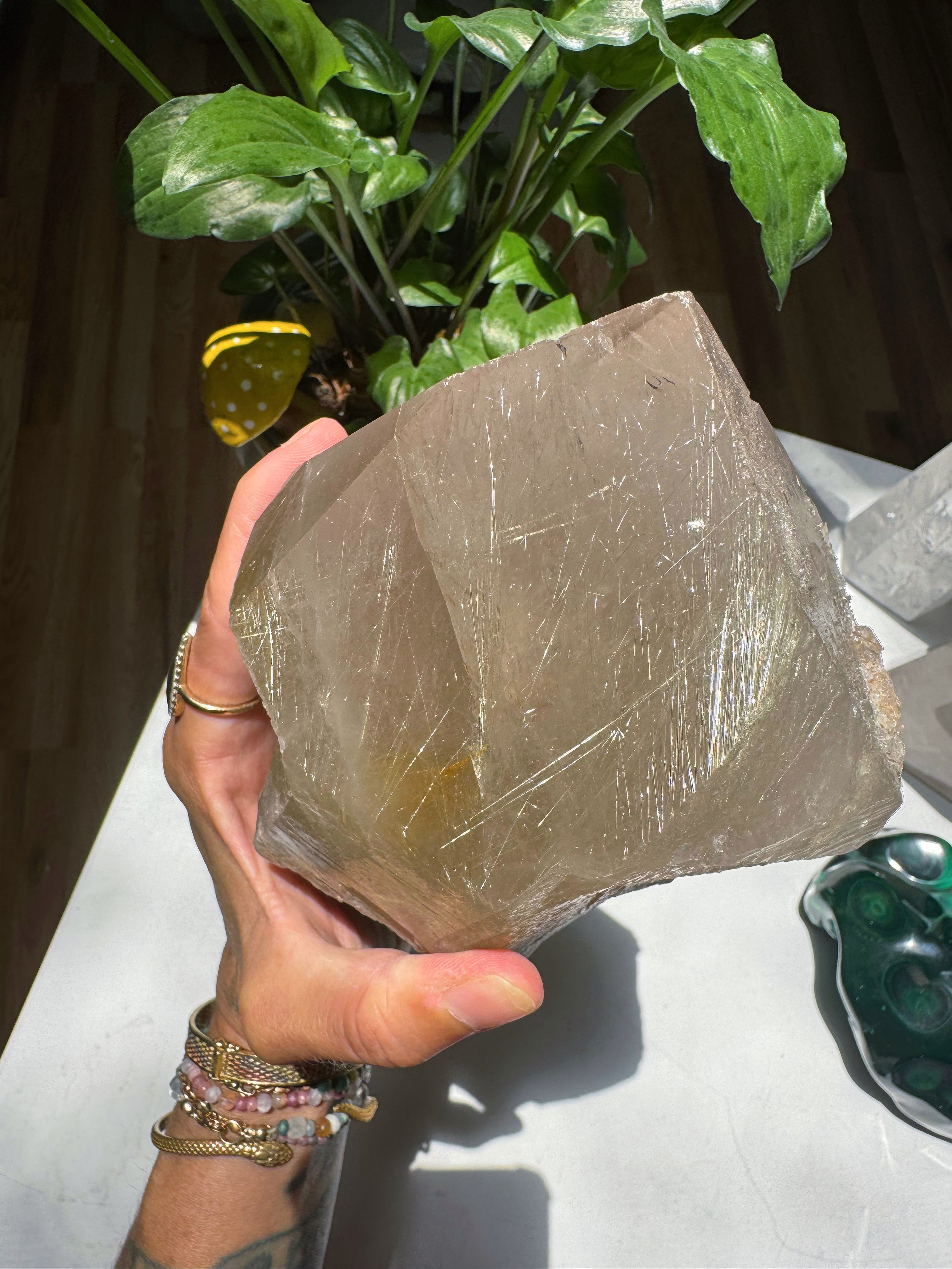 Large Rutilated Quartz Point from Brazil w/ Recordkeepers Baltic Mermaid