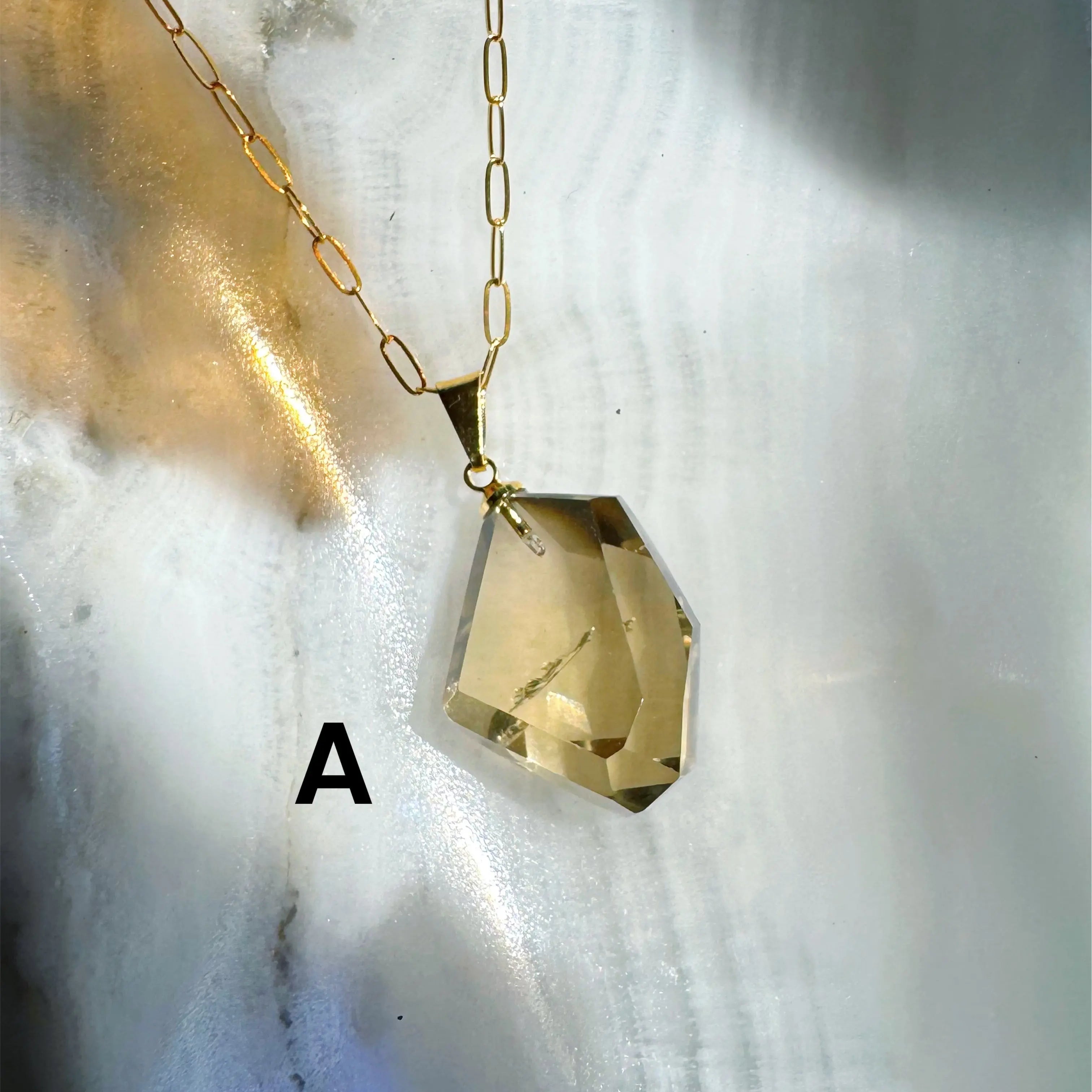 AAA Citrine Pendant 14k Gold Filled Necklace Baltic Mermaid