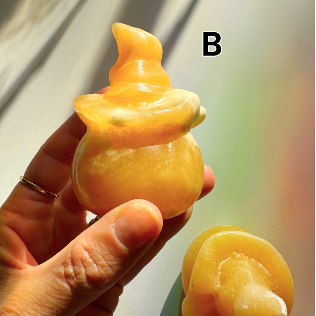 Orange Calcite Jack-O-Lantern - Baltic Mermaid