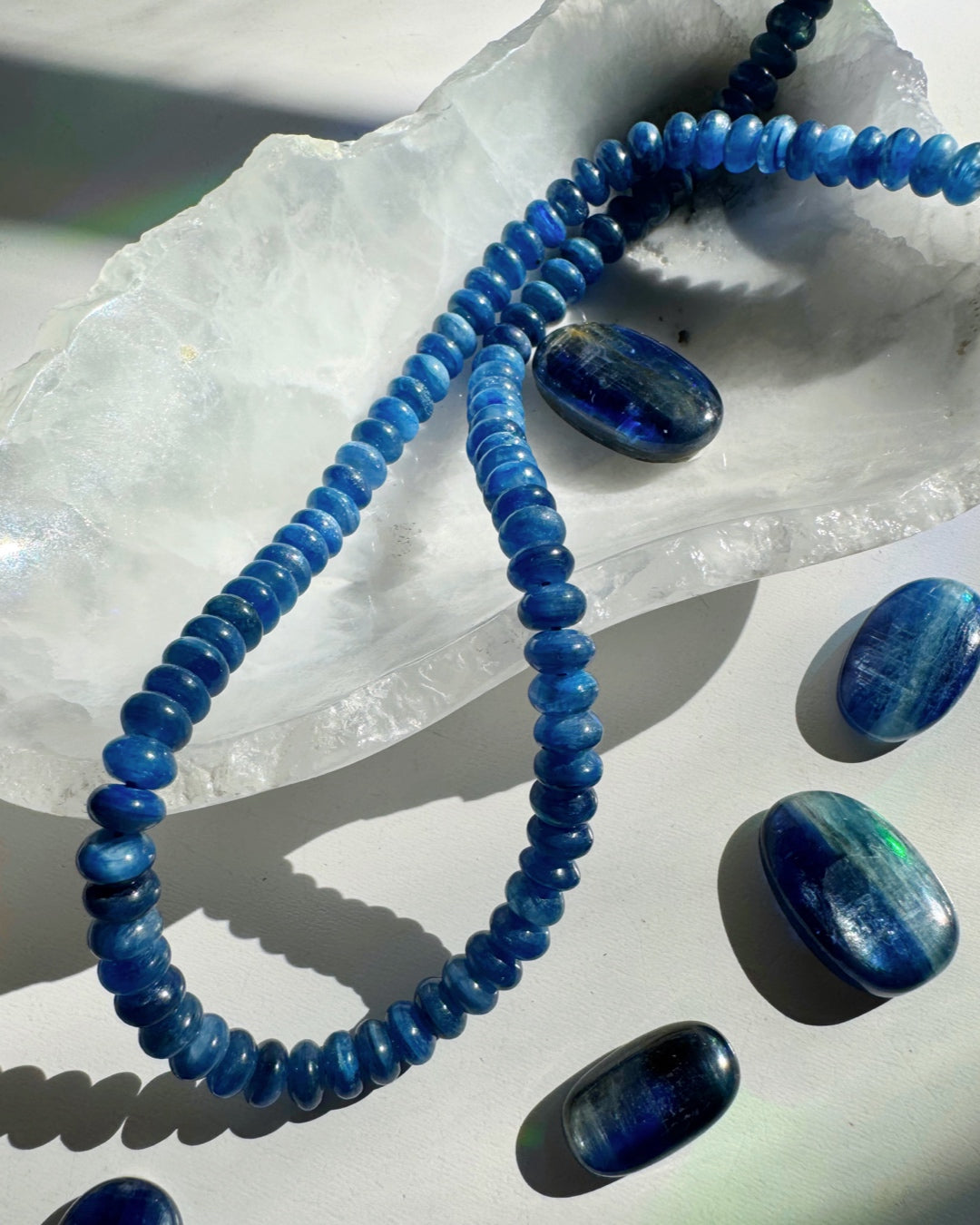 “Diana” - Blue Kyanite Gemstone Candy Necklace - Baltic Mermaid