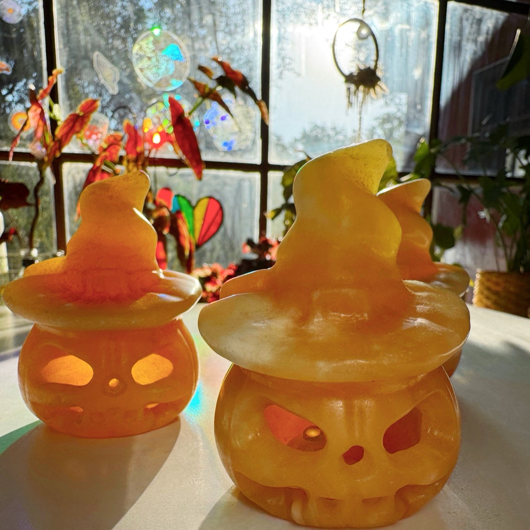 Orange Calcite Jack-O-Lantern - Baltic Mermaid