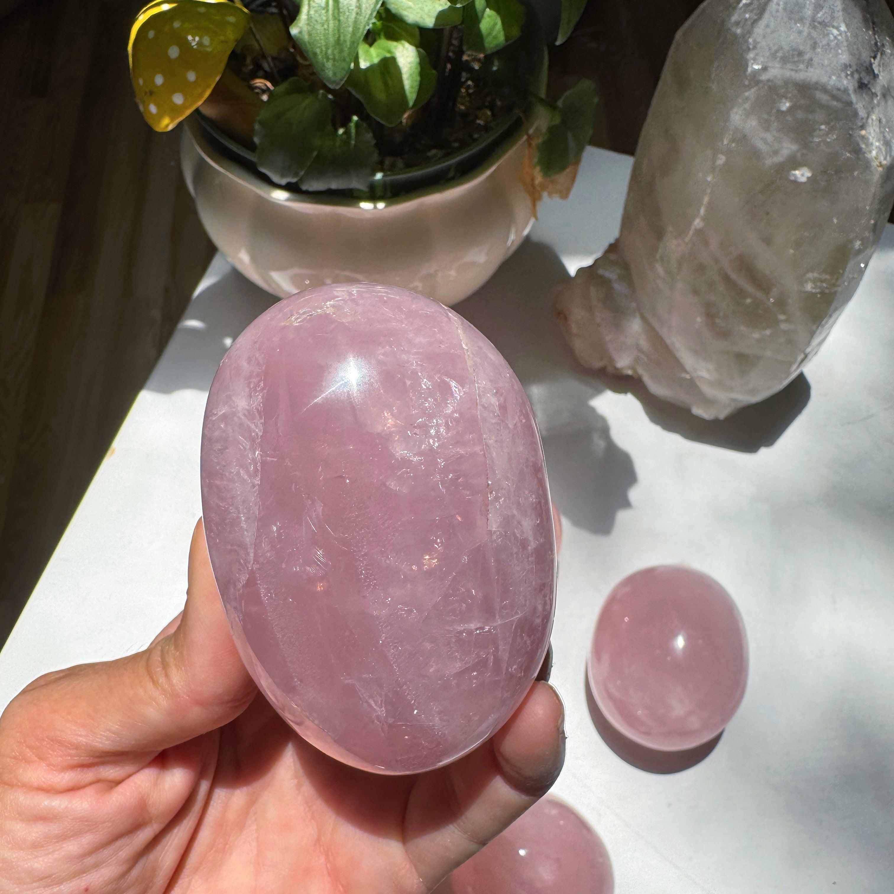 Large Rose Quartz Pebble Baltic Mermaid