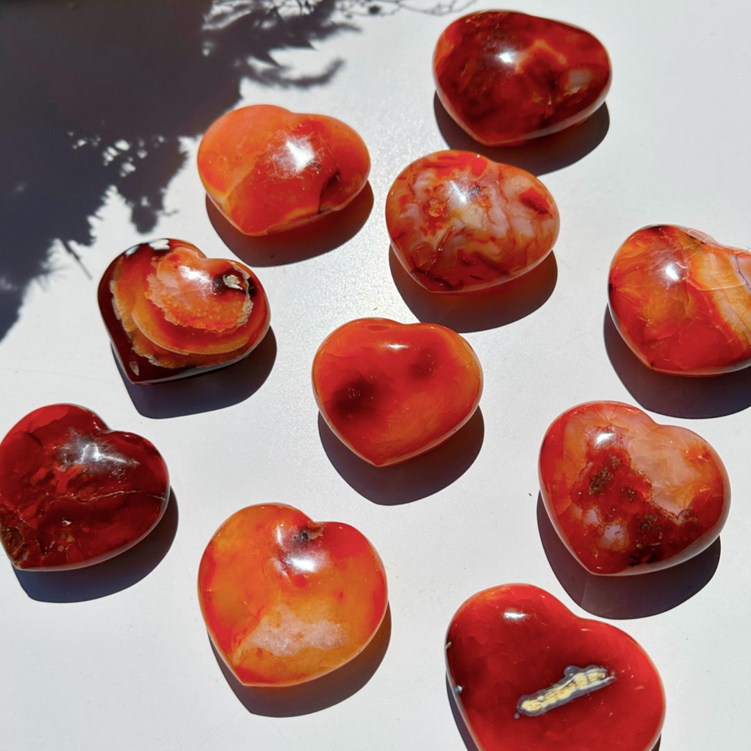 Carnelian Agate Hearts - Baltic Mermaid