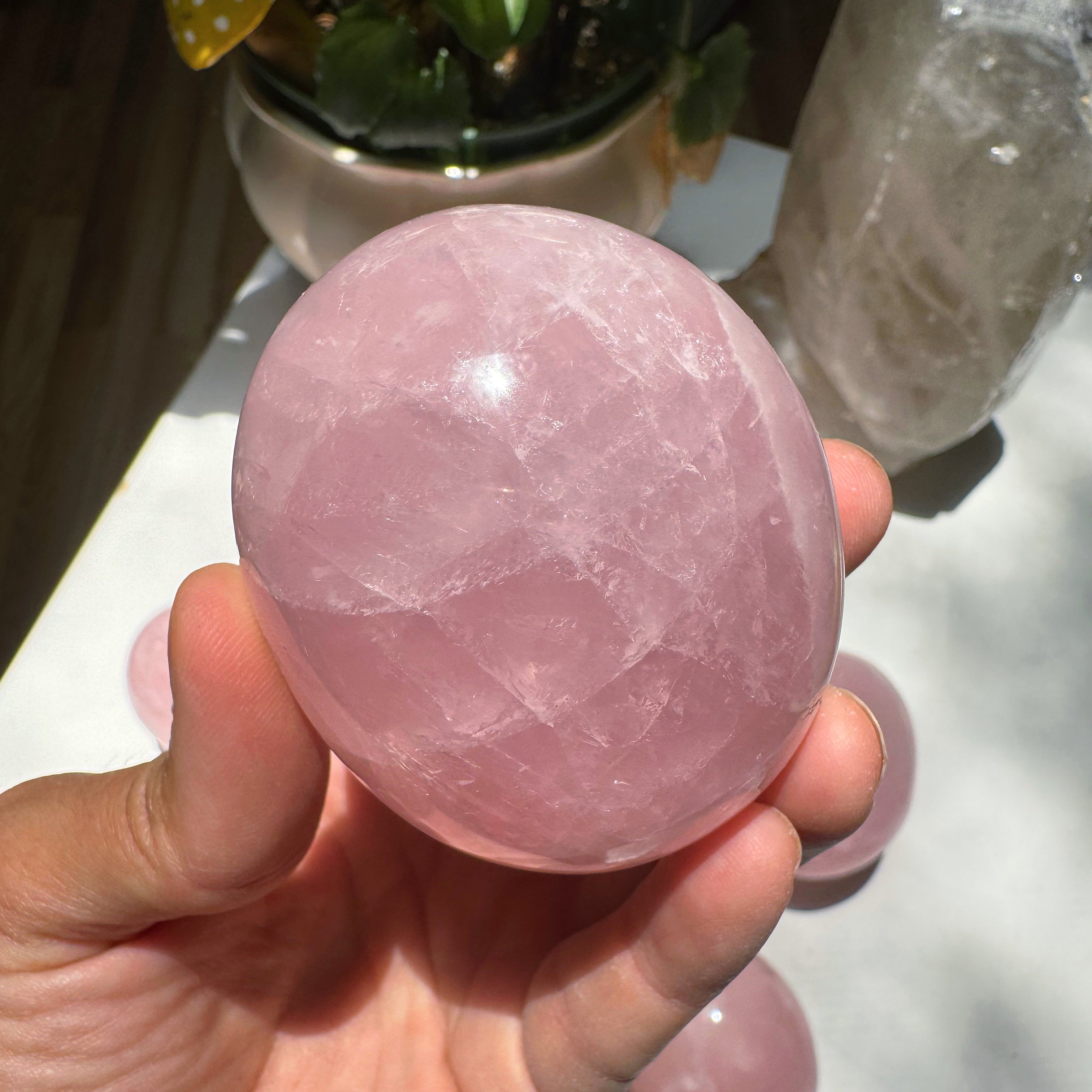 Large Rose Quartz Pebble Baltic Mermaid
