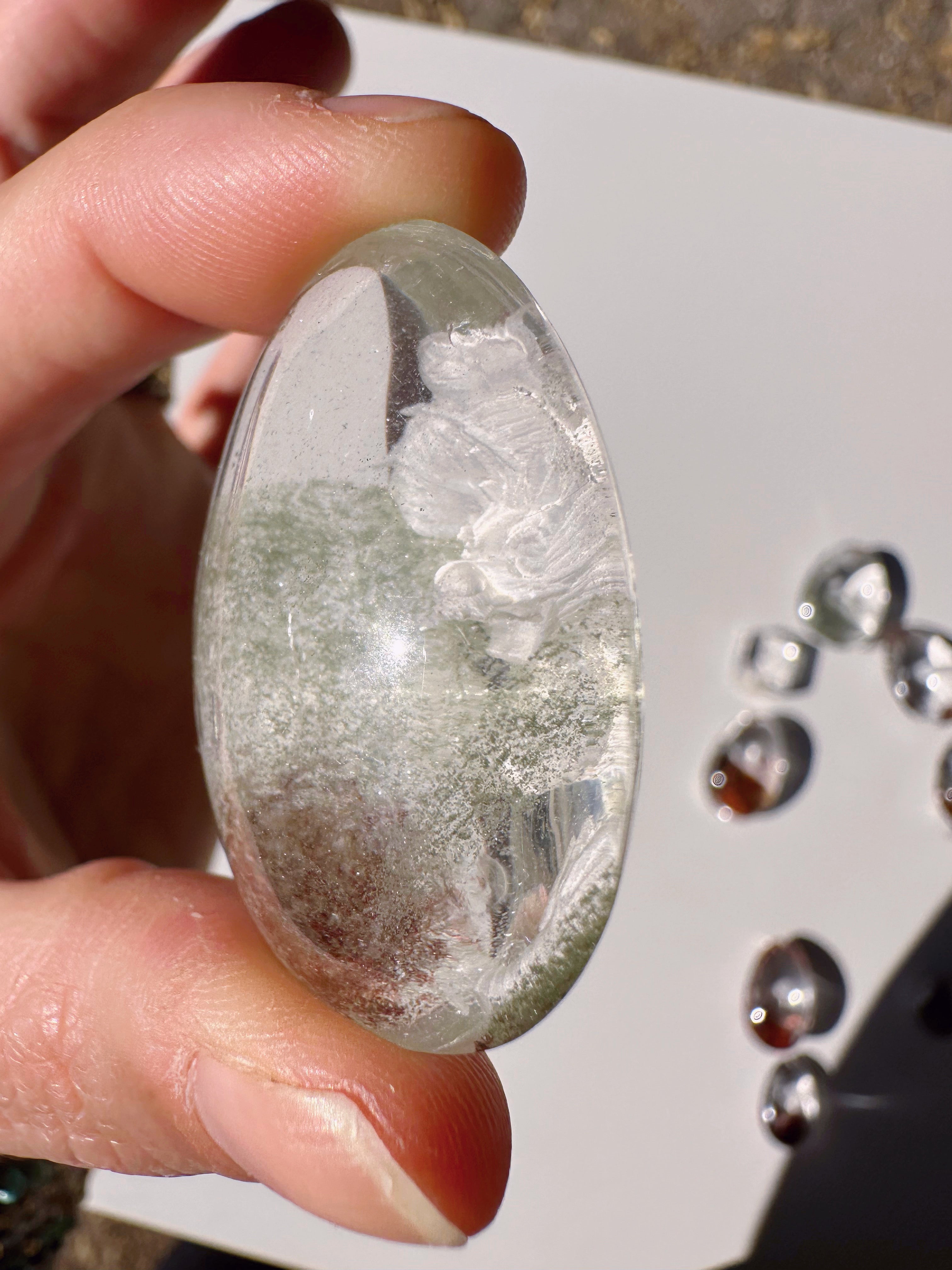 Intaglio Carved Dragon Chlorite Quartz/Garden Quartz Cabochon Baltic Mermaid