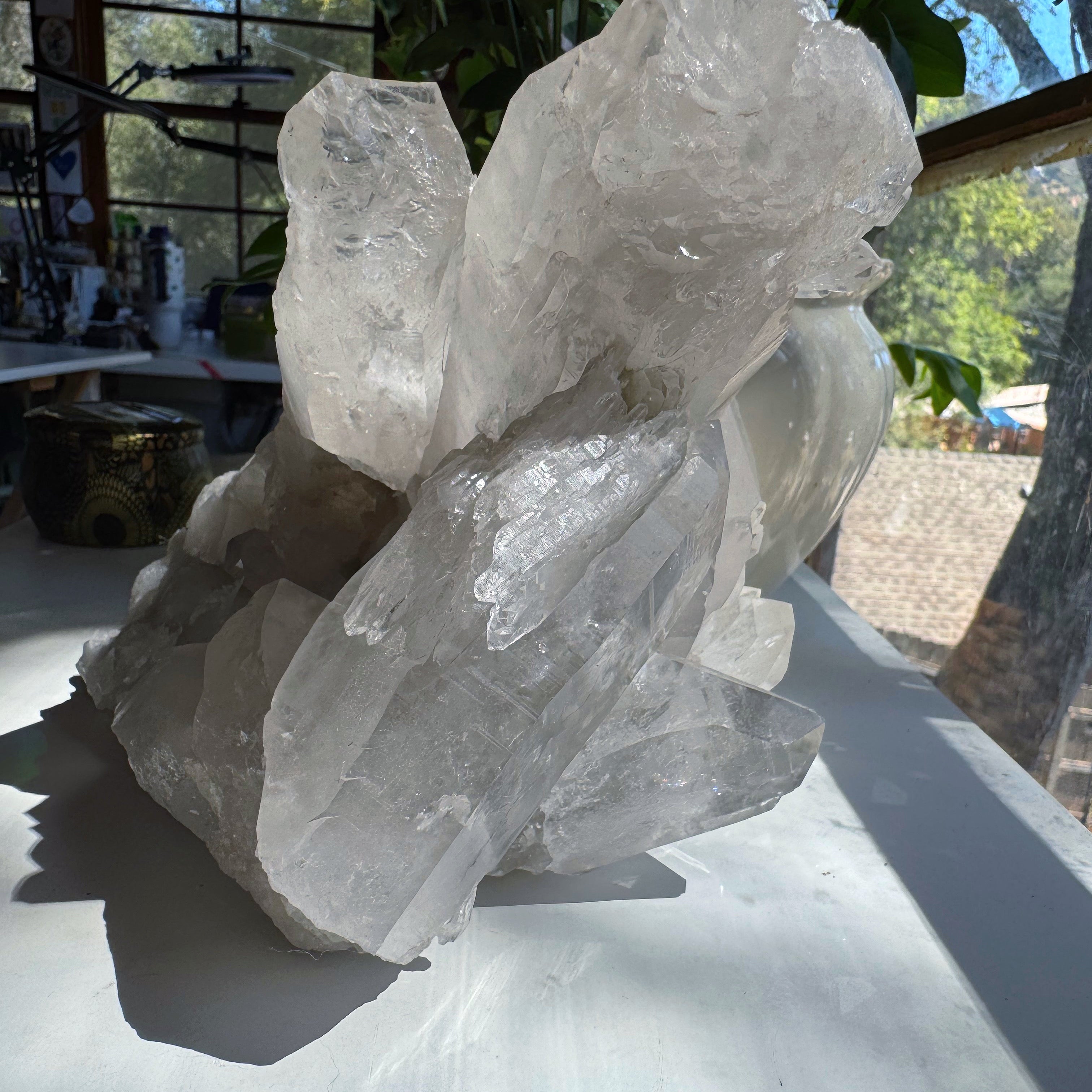 Large Rutilated Lemurian Quartz Cluster from Brazil Baltic Mermaid