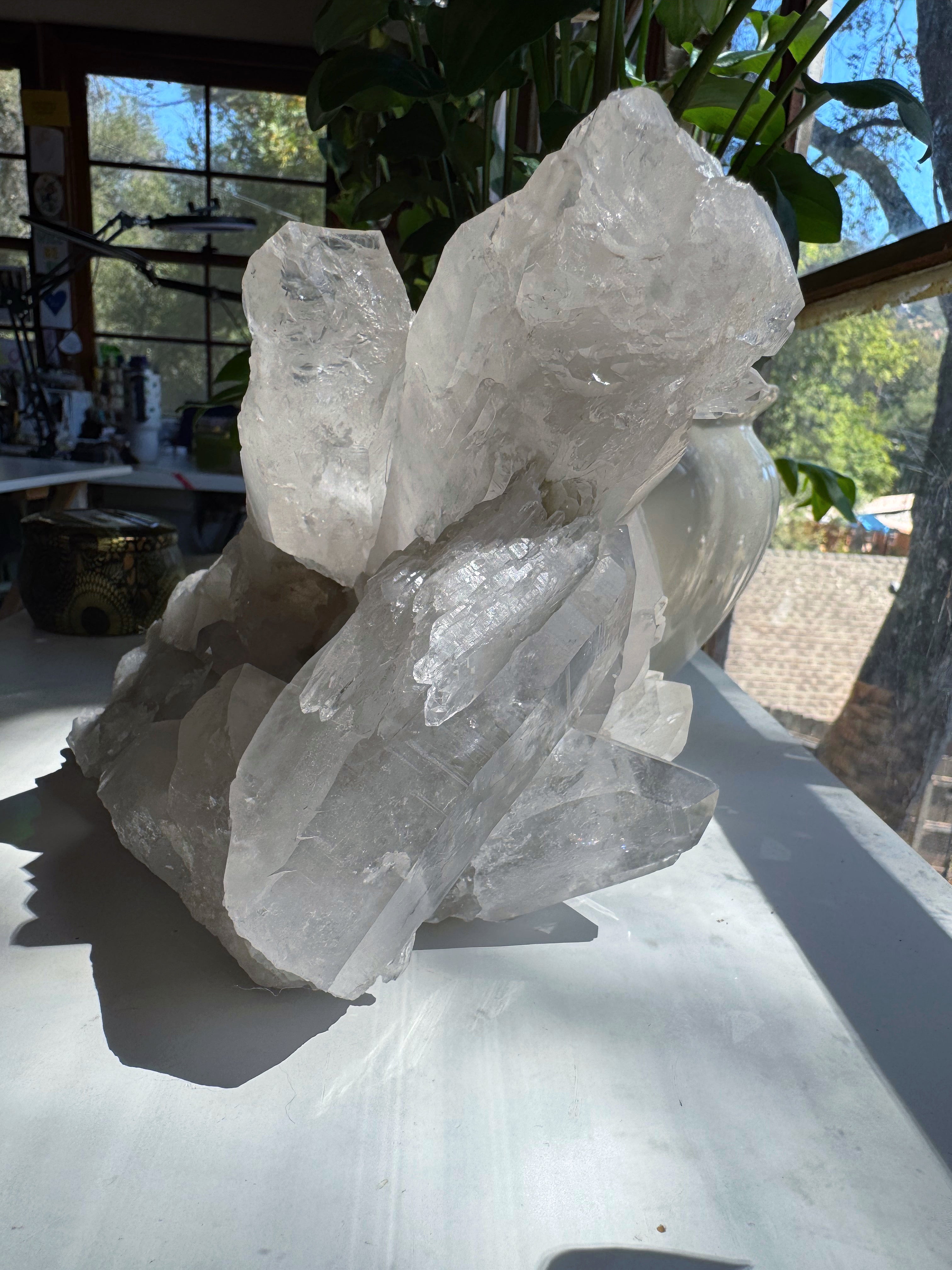 Large Rutilated Lemurian Quartz Cluster from Brazil Baltic Mermaid