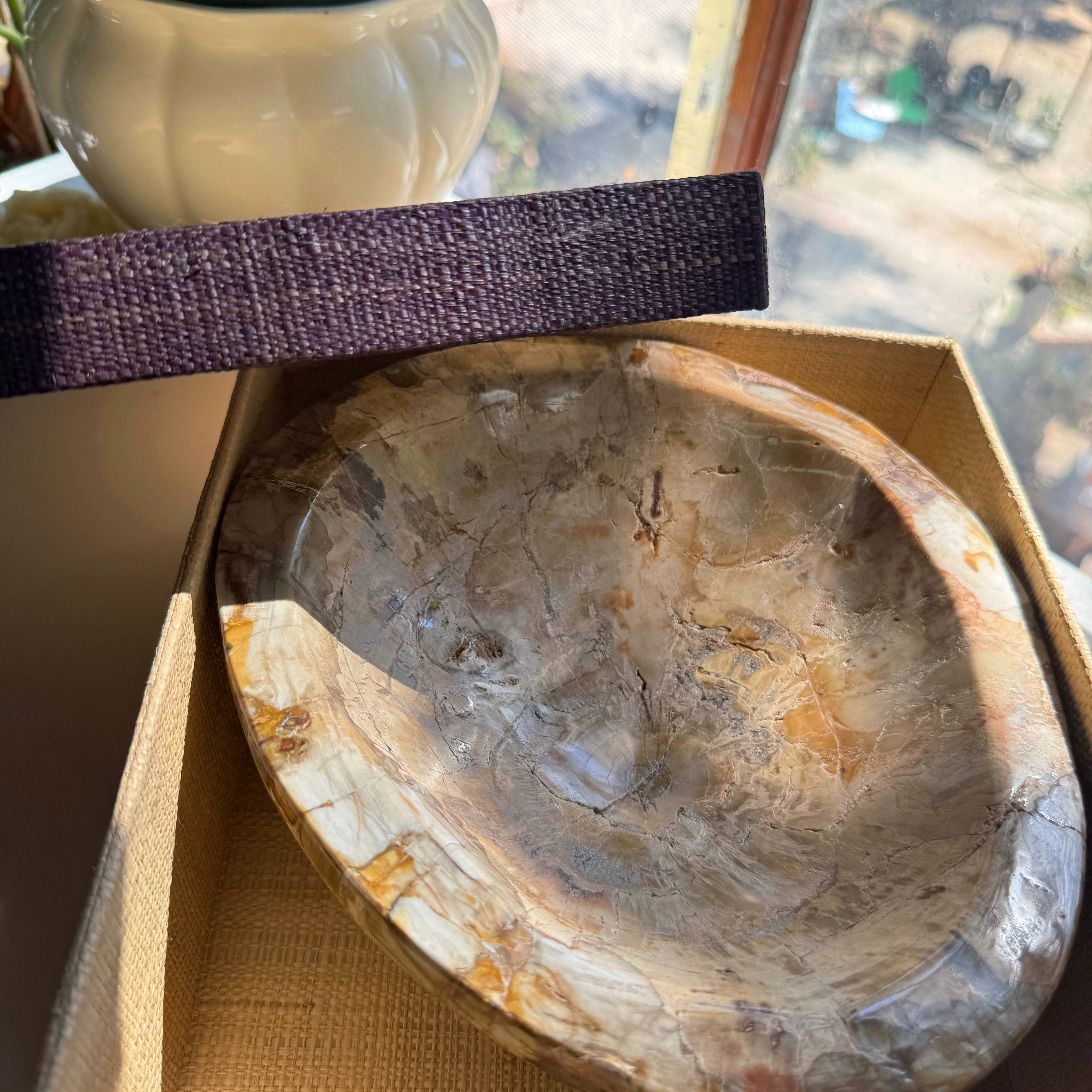 Large Petrified Wood Bowl Baltic Mermaid