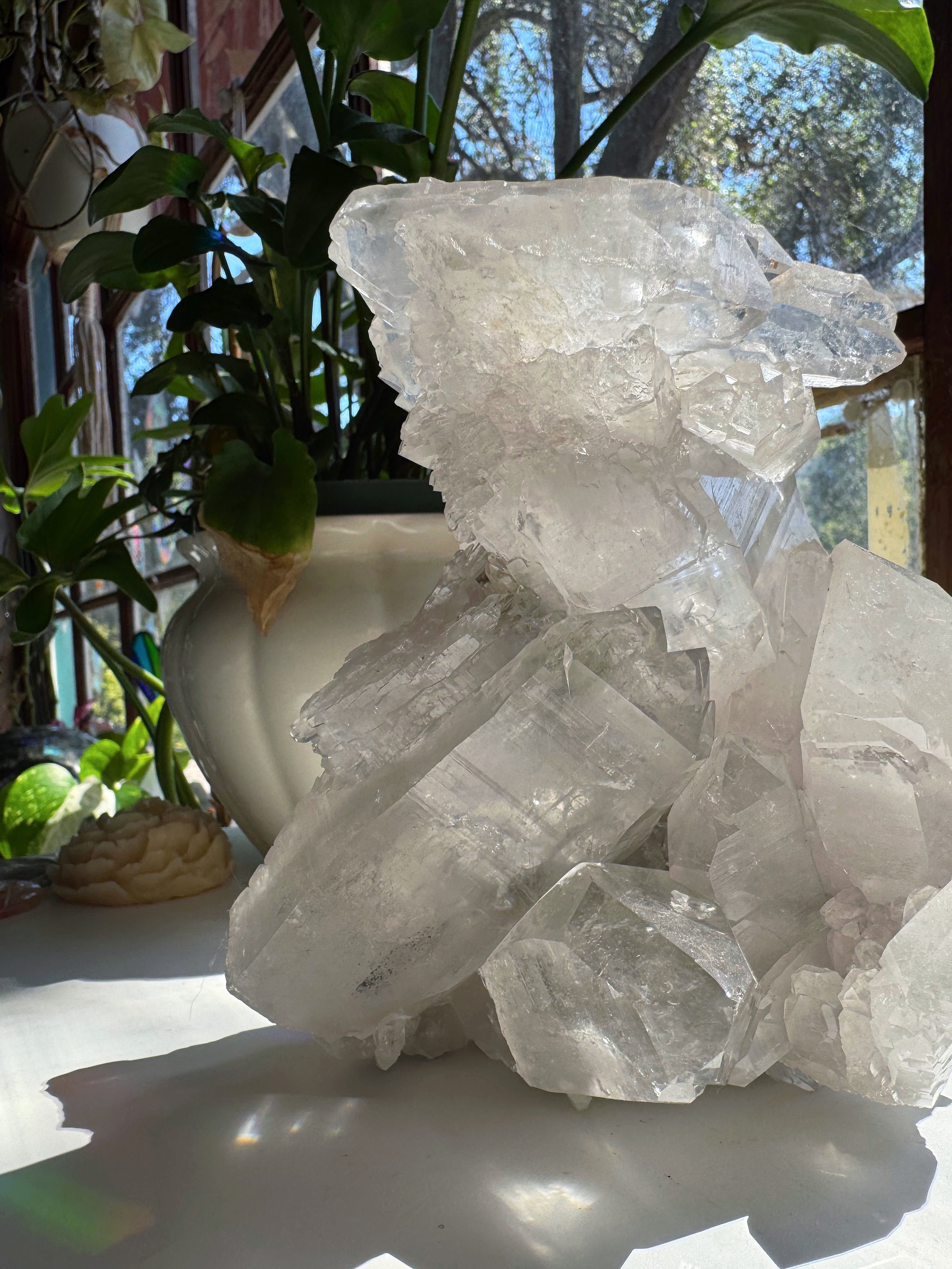 Large Rutilated Lemurian Quartz Cluster from Brazil Baltic Mermaid