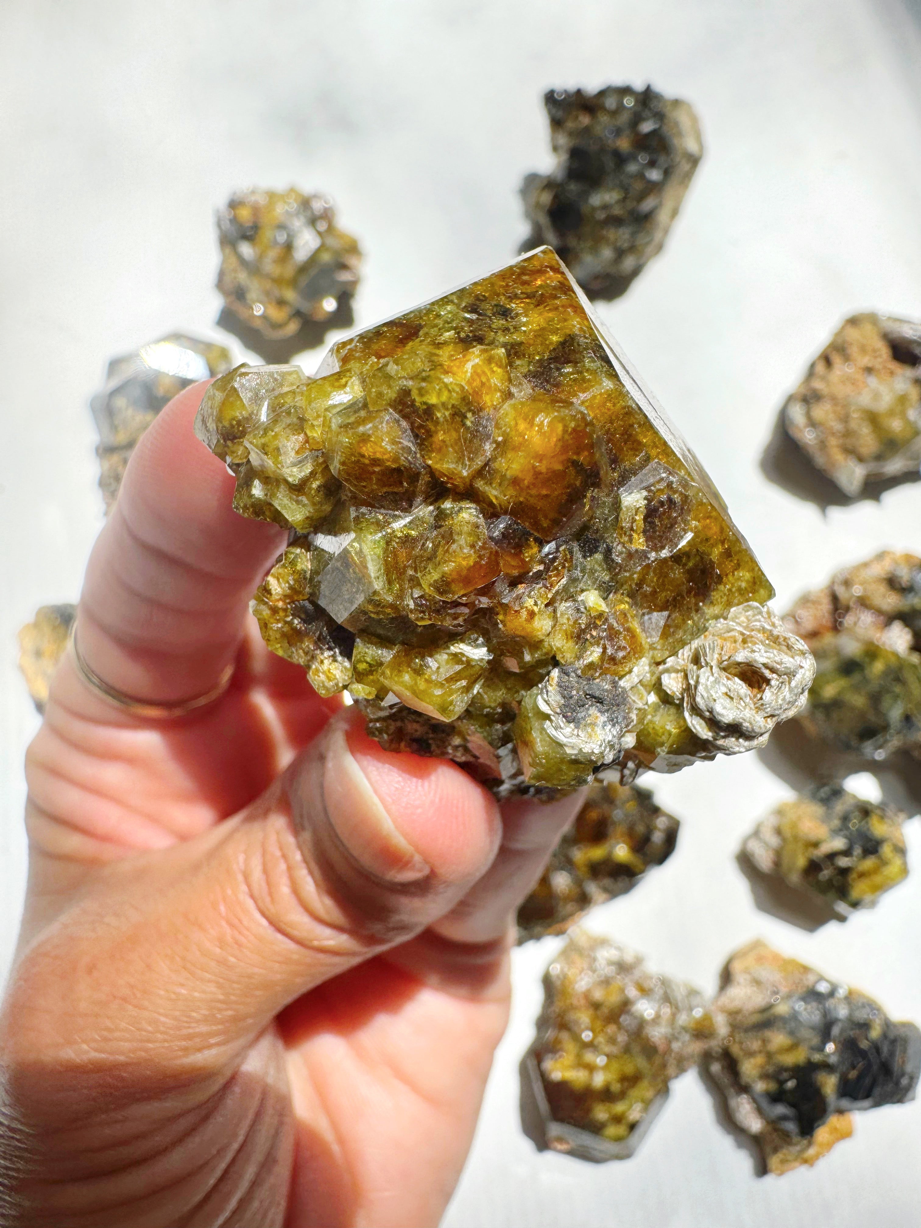 Rare Mali Green Grossular Andradite Garnet w/ Clinochlore AAA Quality Baltic Mermaid