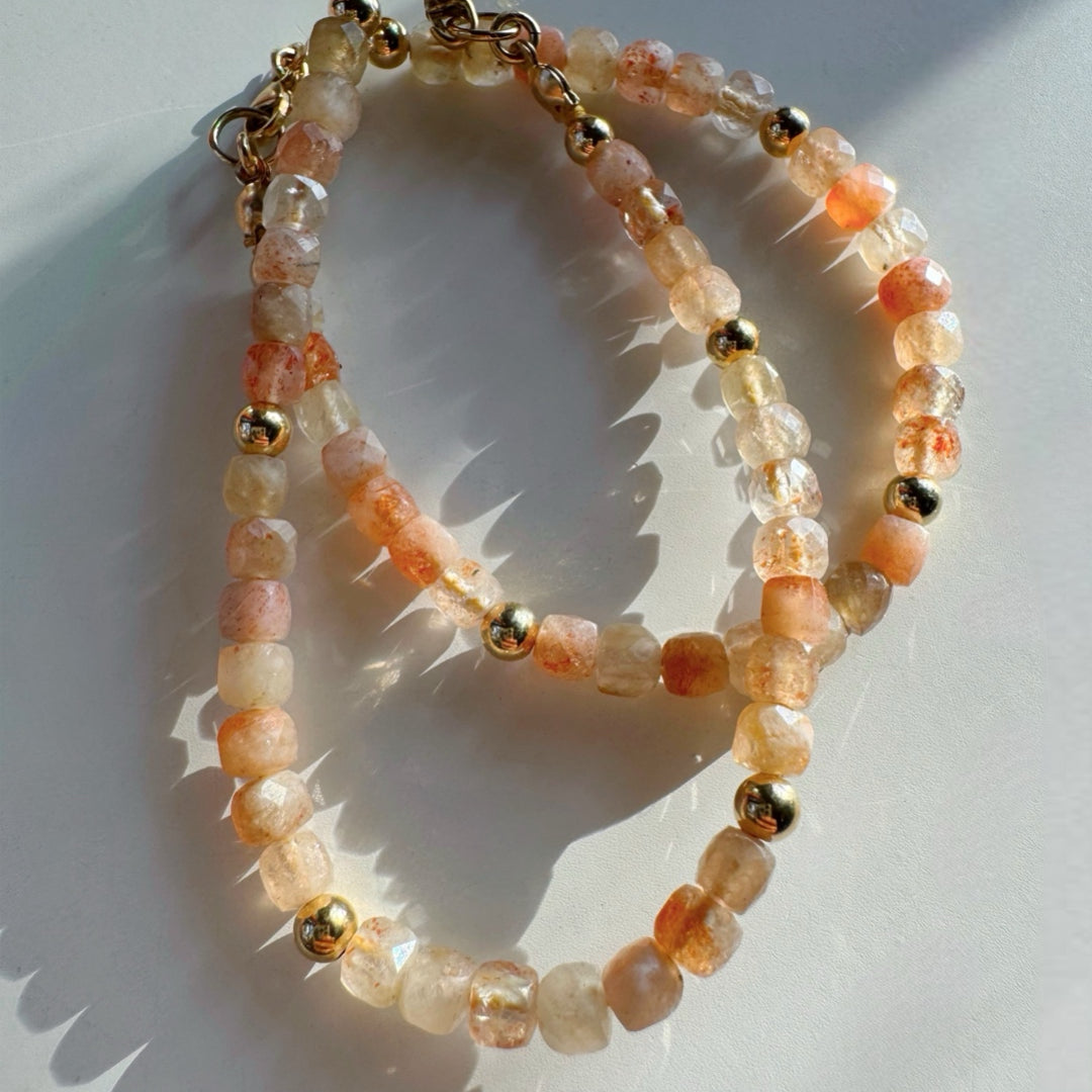 “Dawn” - Sunstone Gemstone Candy Bracelet - Baltic Mermaid