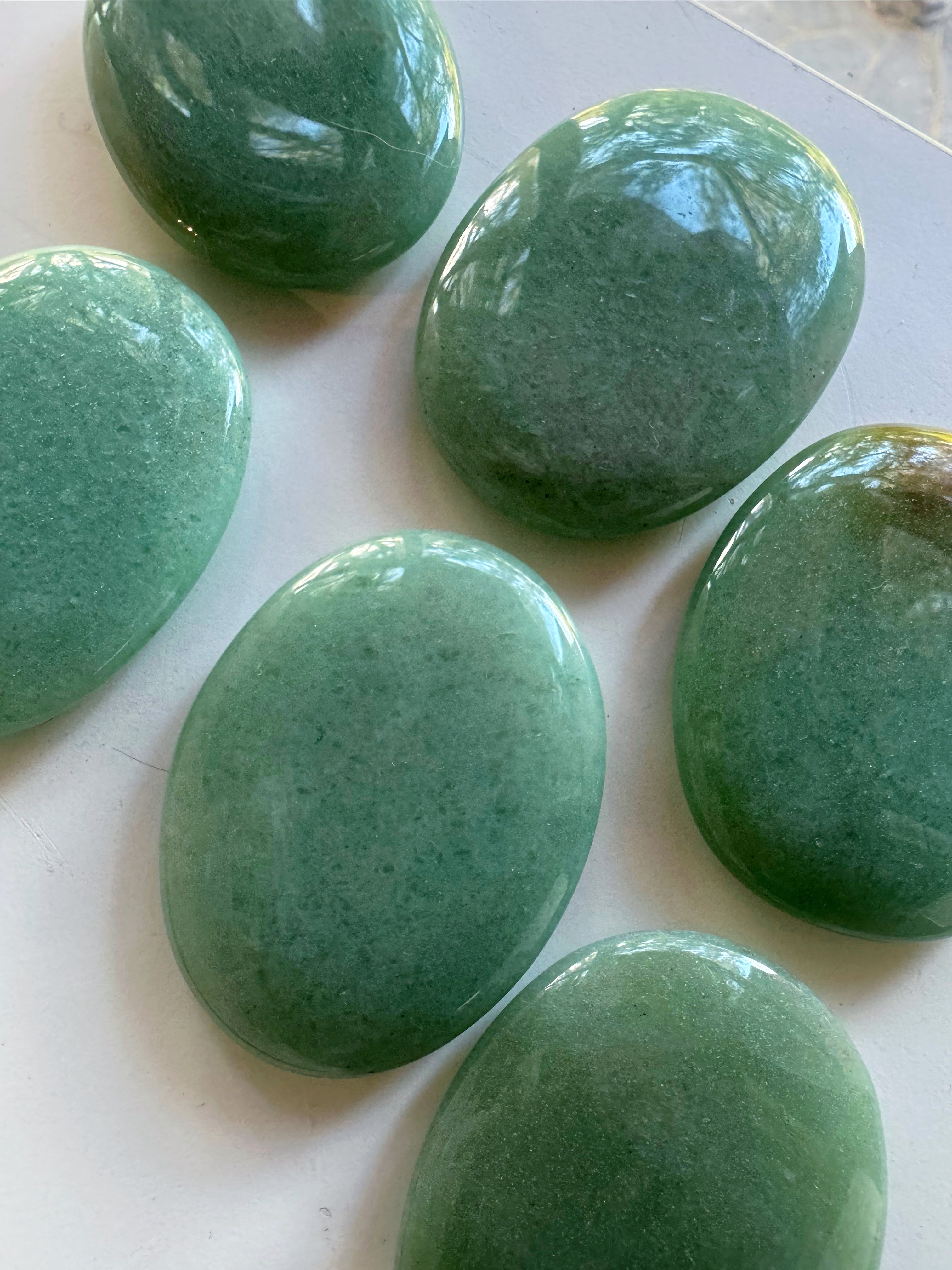 Green Aventurine Flat Palm Stones Baltic Mermaid