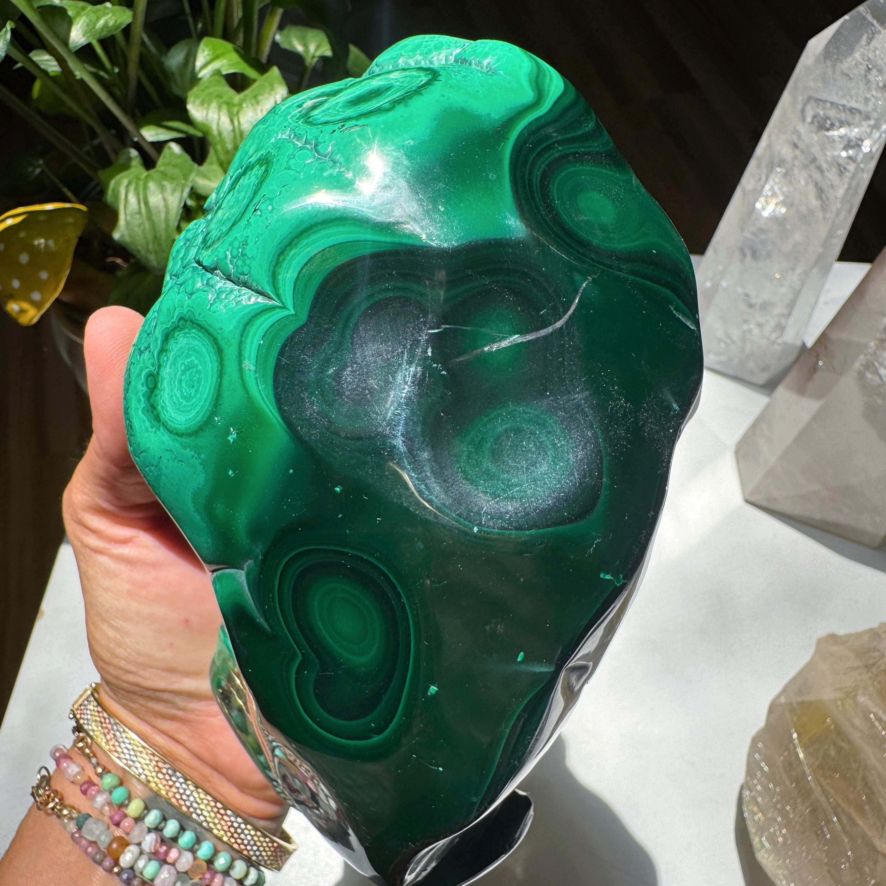 Large Polished Malachite Baltic Mermaid
