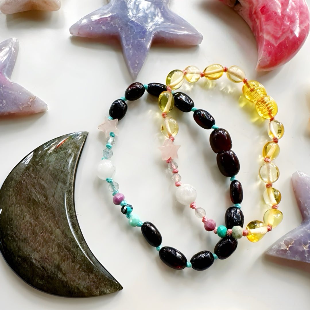 “Wish” Baltic Amber & Gemstone Bracelet - Baltic Mermaid