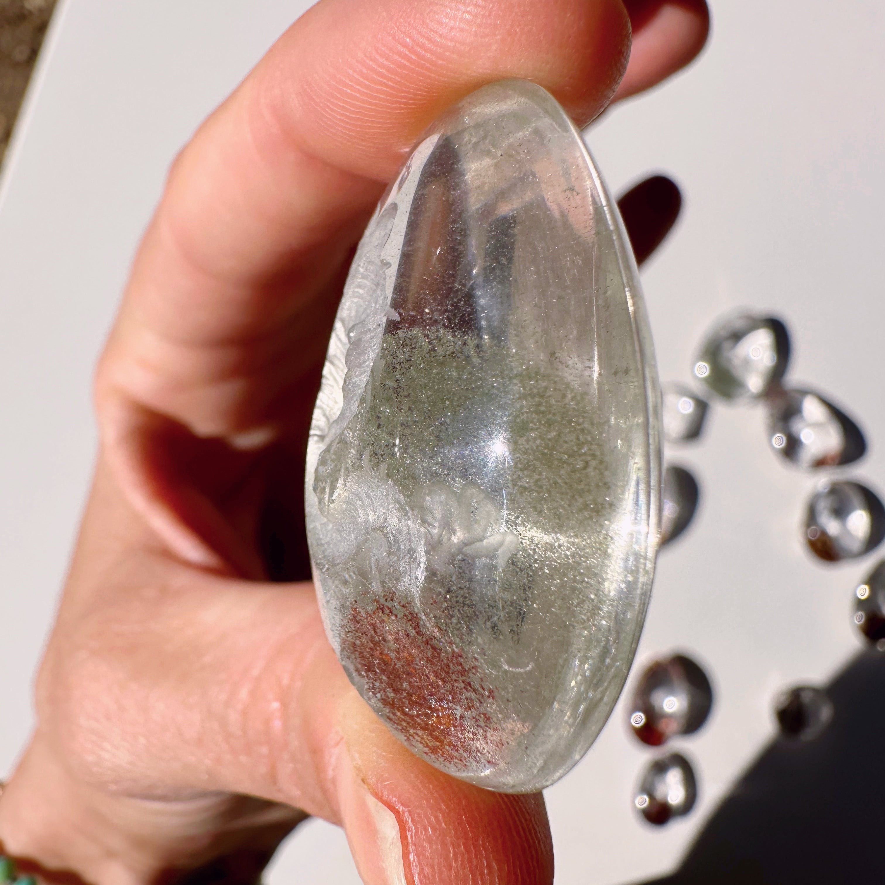 Intaglio Carved Dragon Chlorite Quartz/Garden Quartz Cabochon Baltic Mermaid