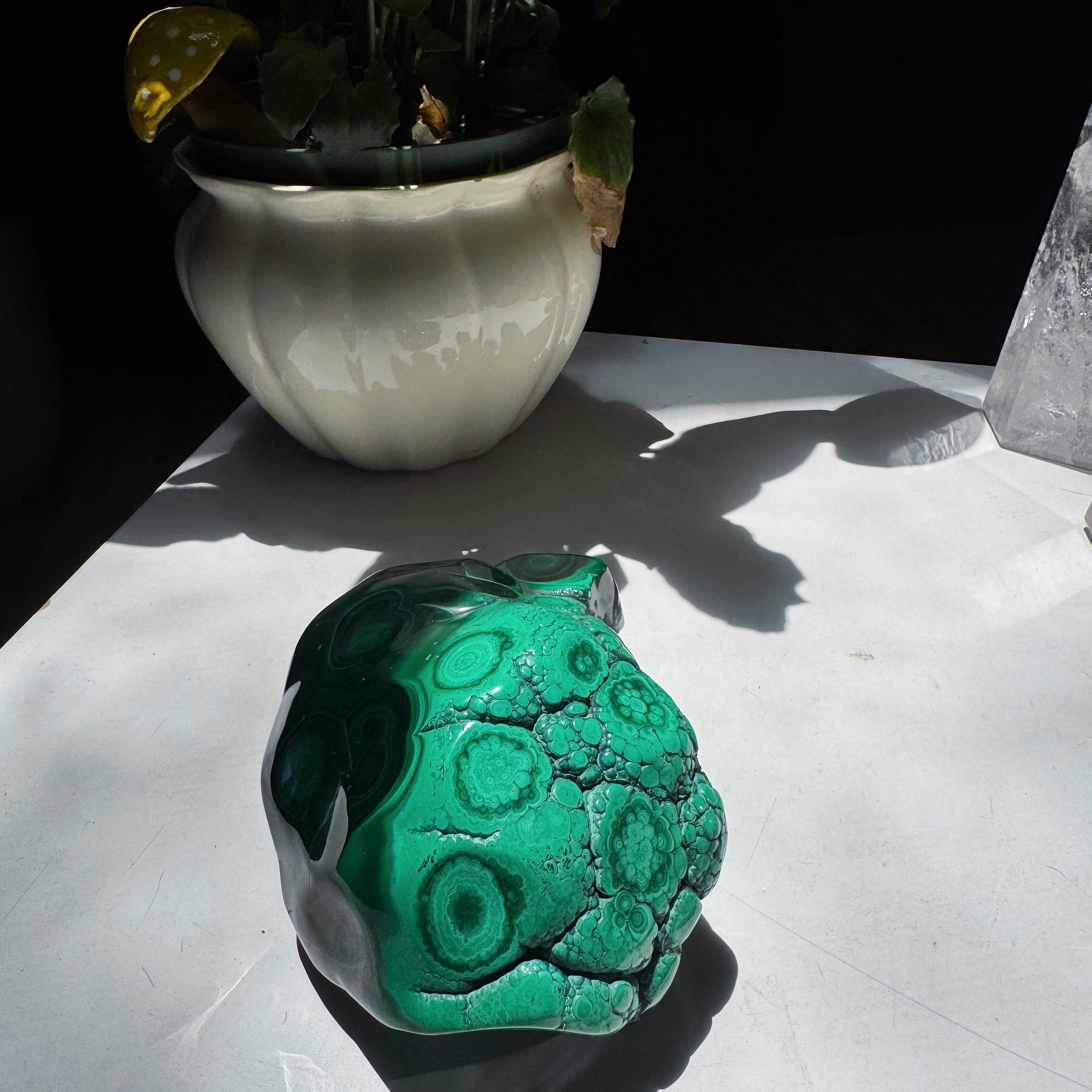 Large Polished Malachite Baltic Mermaid