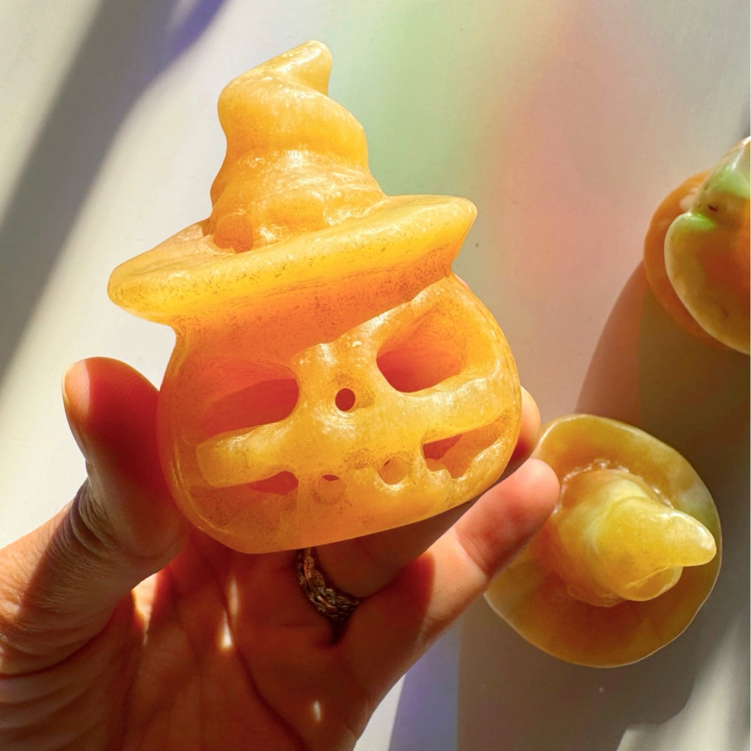 Orange Calcite Jack-O-Lantern - Baltic Mermaid