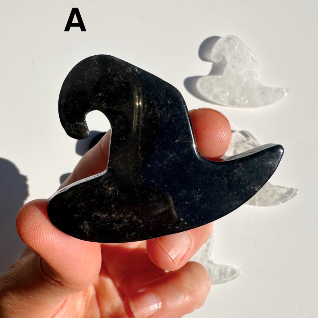 Clear Quartz & Black Obsidian Witch Hats - Baltic Mermaid