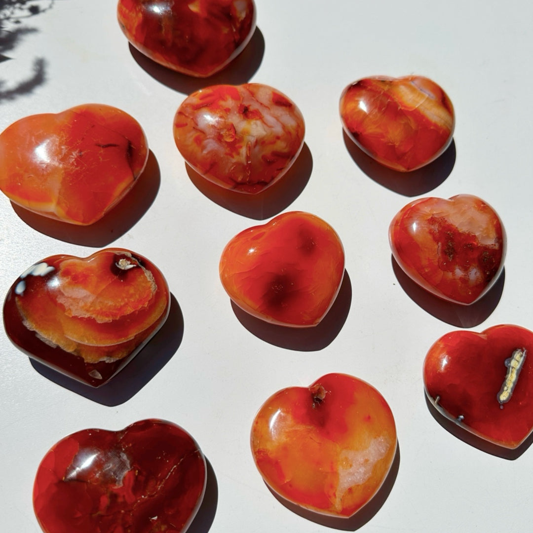 Carnelian Agate Hearts - Baltic Mermaid