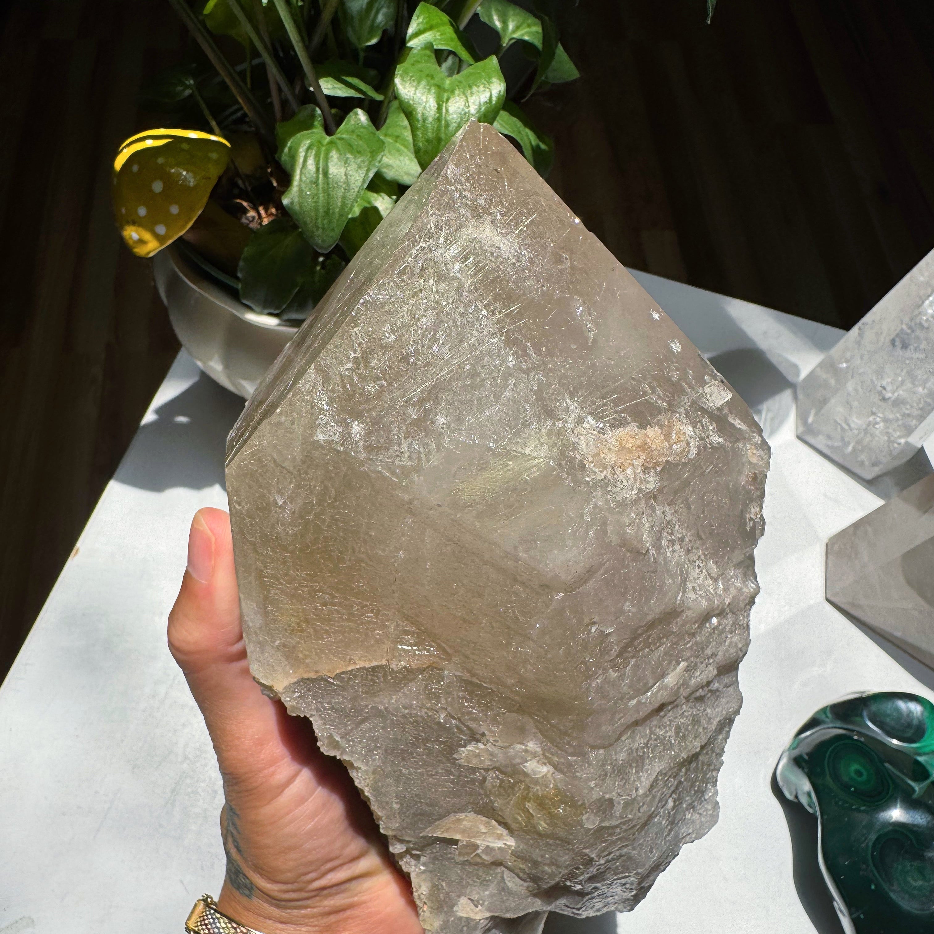 Large Rutilated Quartz Point from Brazil w/ Recordkeepers Baltic Mermaid