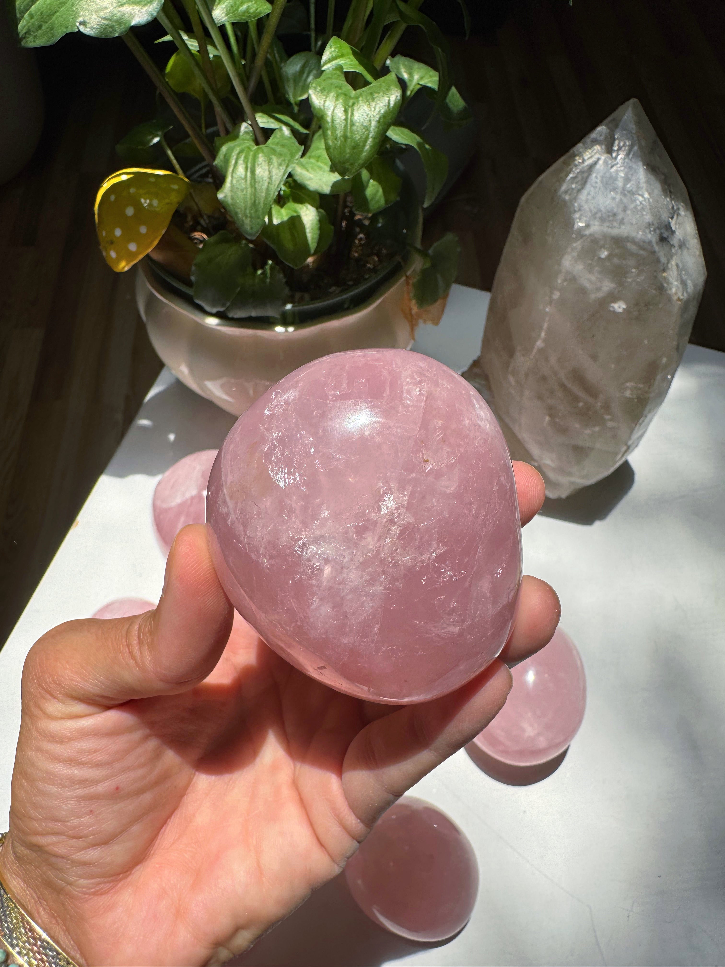 Large Rose Quartz Pebble Baltic Mermaid