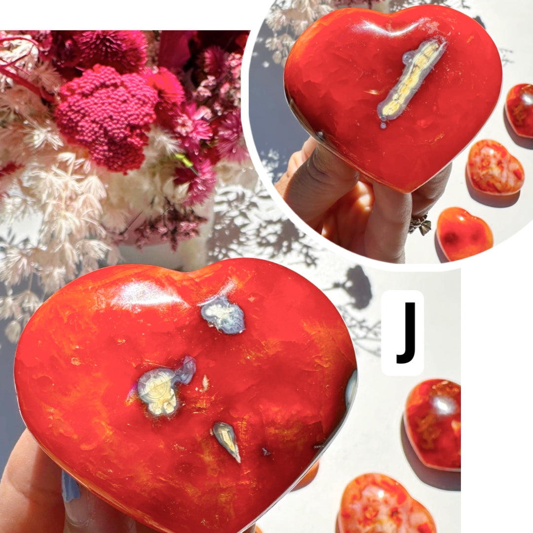 Carnelian Agate Hearts - Baltic Mermaid