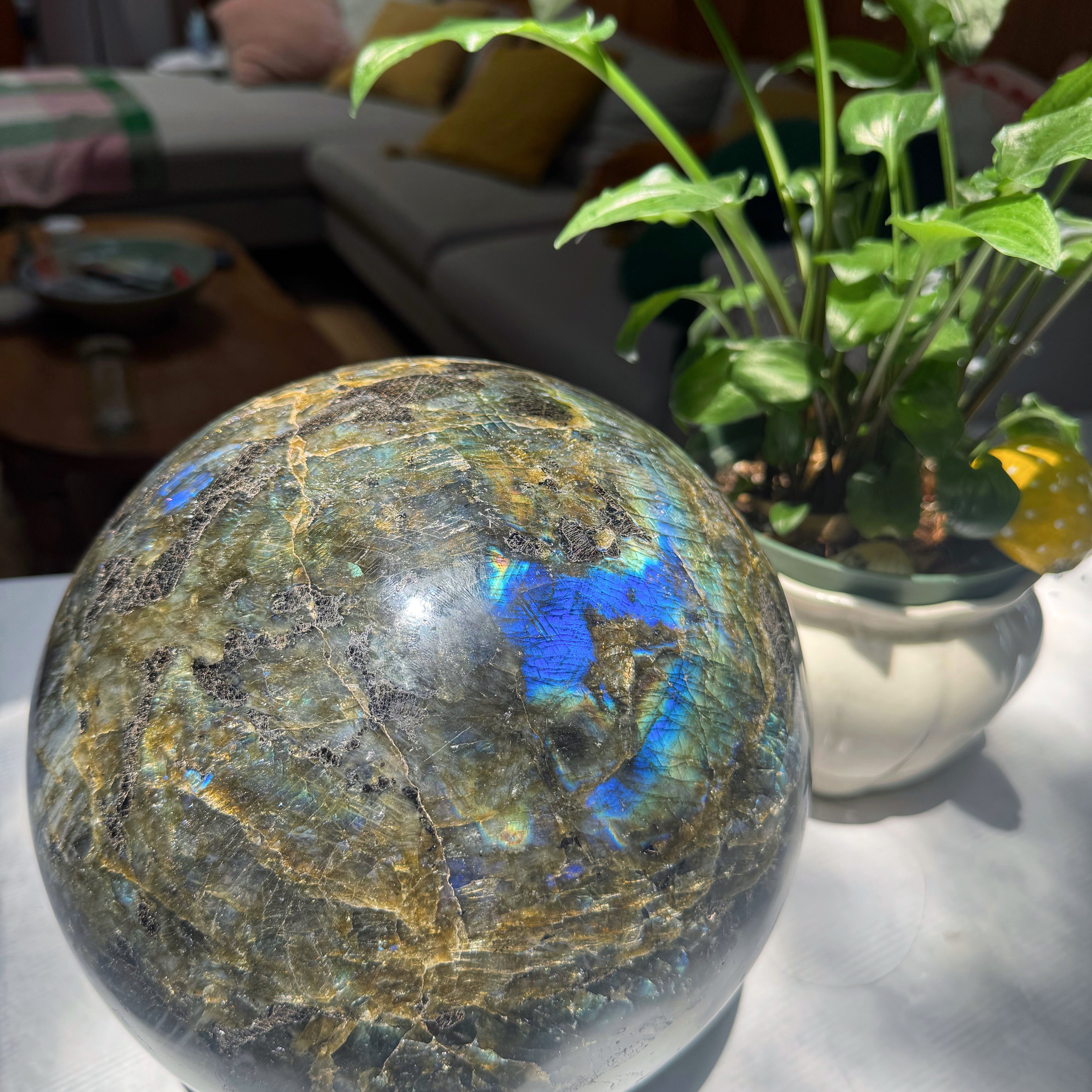 Large Labradorite Sphere from Madagascar Baltic Mermaid