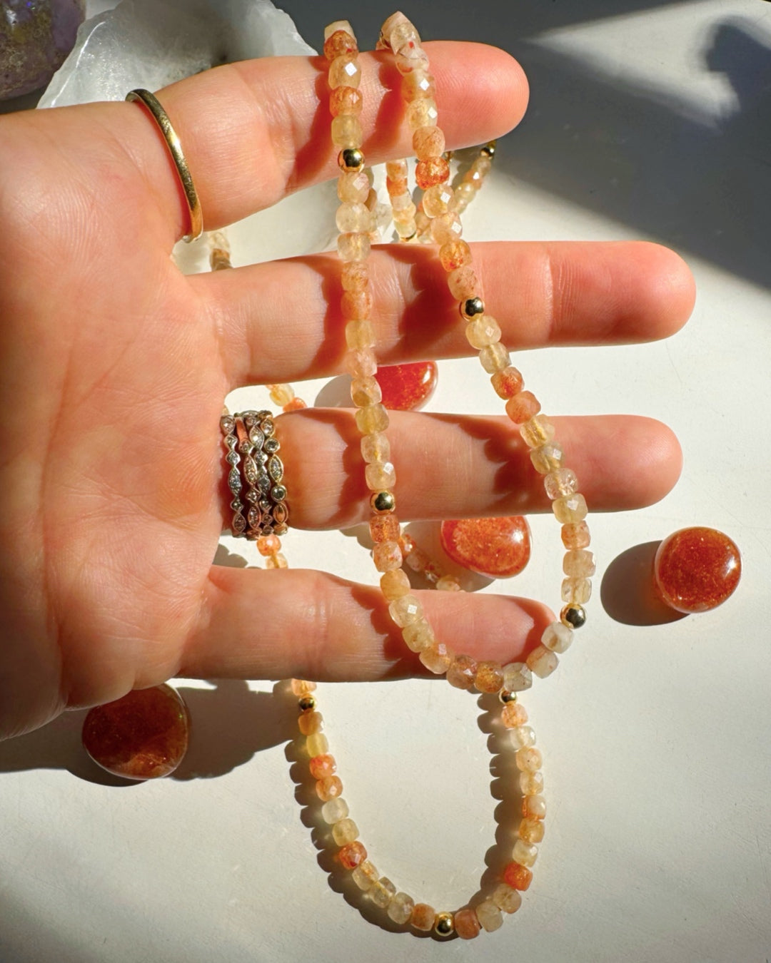 “Dawn” - Sunstone Gemstone Candy Necklace - Baltic Mermaid