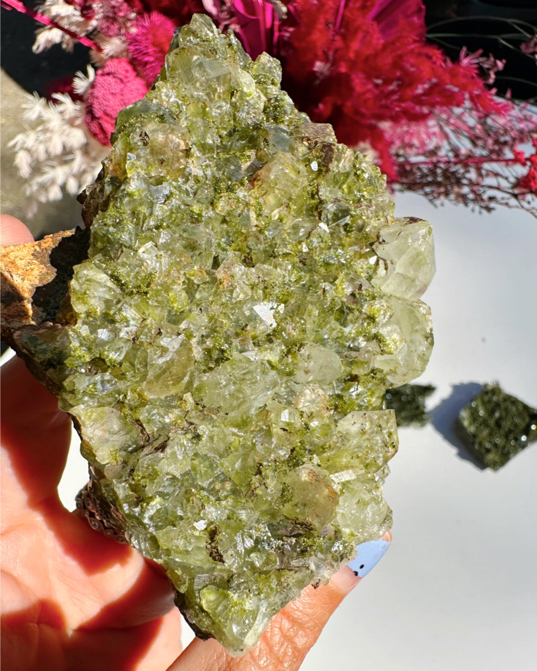 Epidote Quartz Cluster - Baltic Mermaid