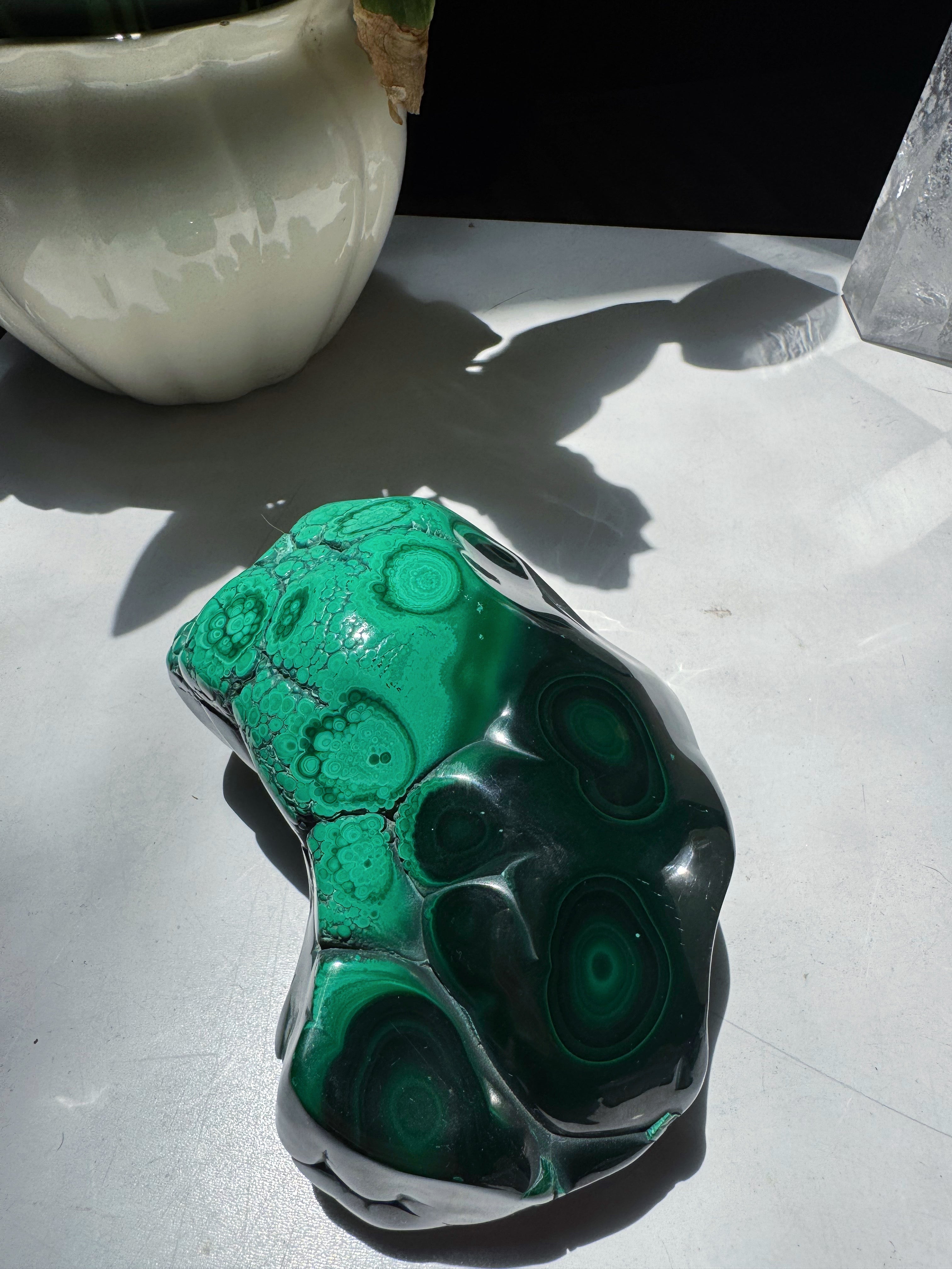 Large Polished Malachite Baltic Mermaid