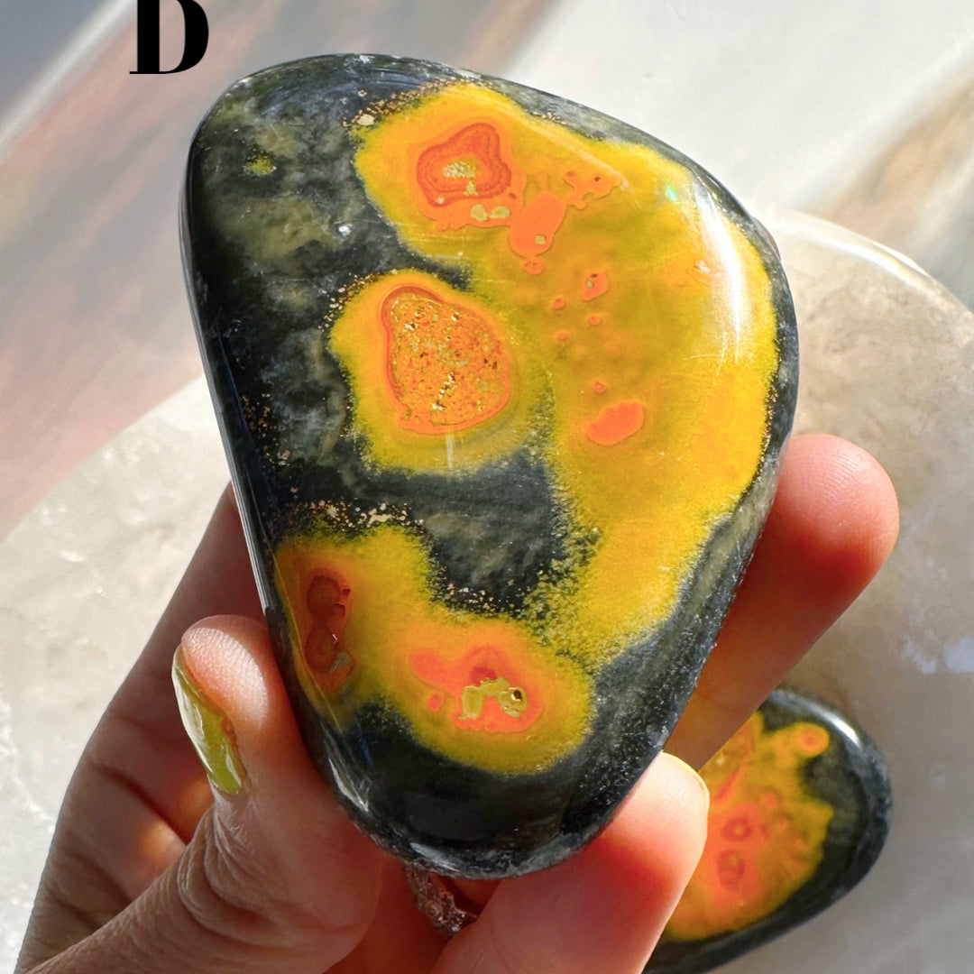 Bumblebee Jasper Palm Stones - Baltic Mermaid