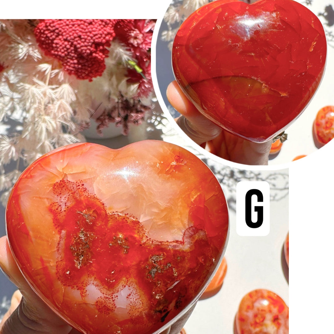 Carnelian Agate Hearts - Baltic Mermaid