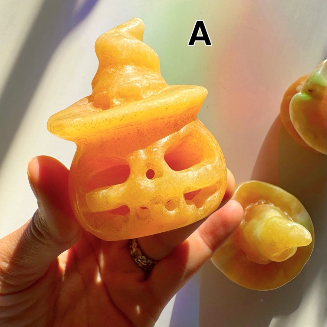 Orange Calcite Jack-O-Lantern - Baltic Mermaid