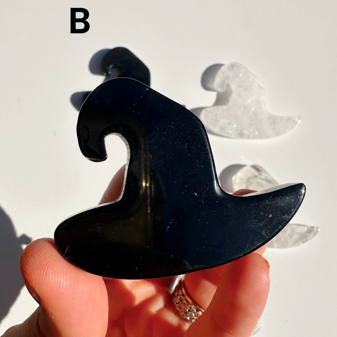 Clear Quartz & Black Obsidian Witch Hats - Baltic Mermaid
