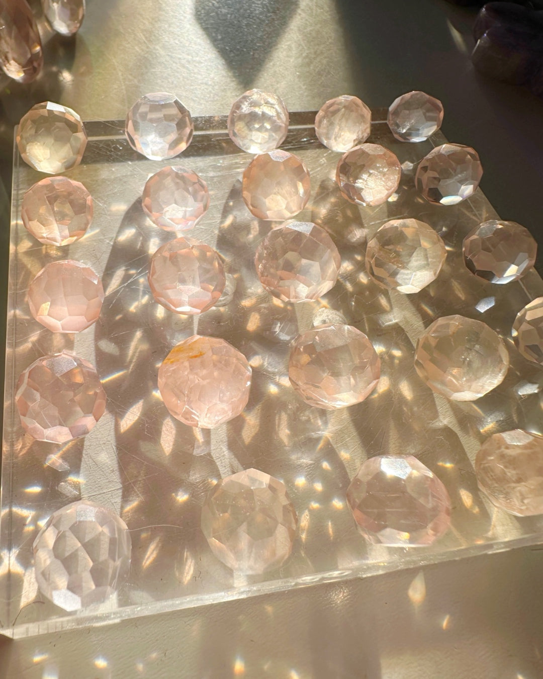 Mini Faceted Rose Quartz Sphere - Baltic Mermaid