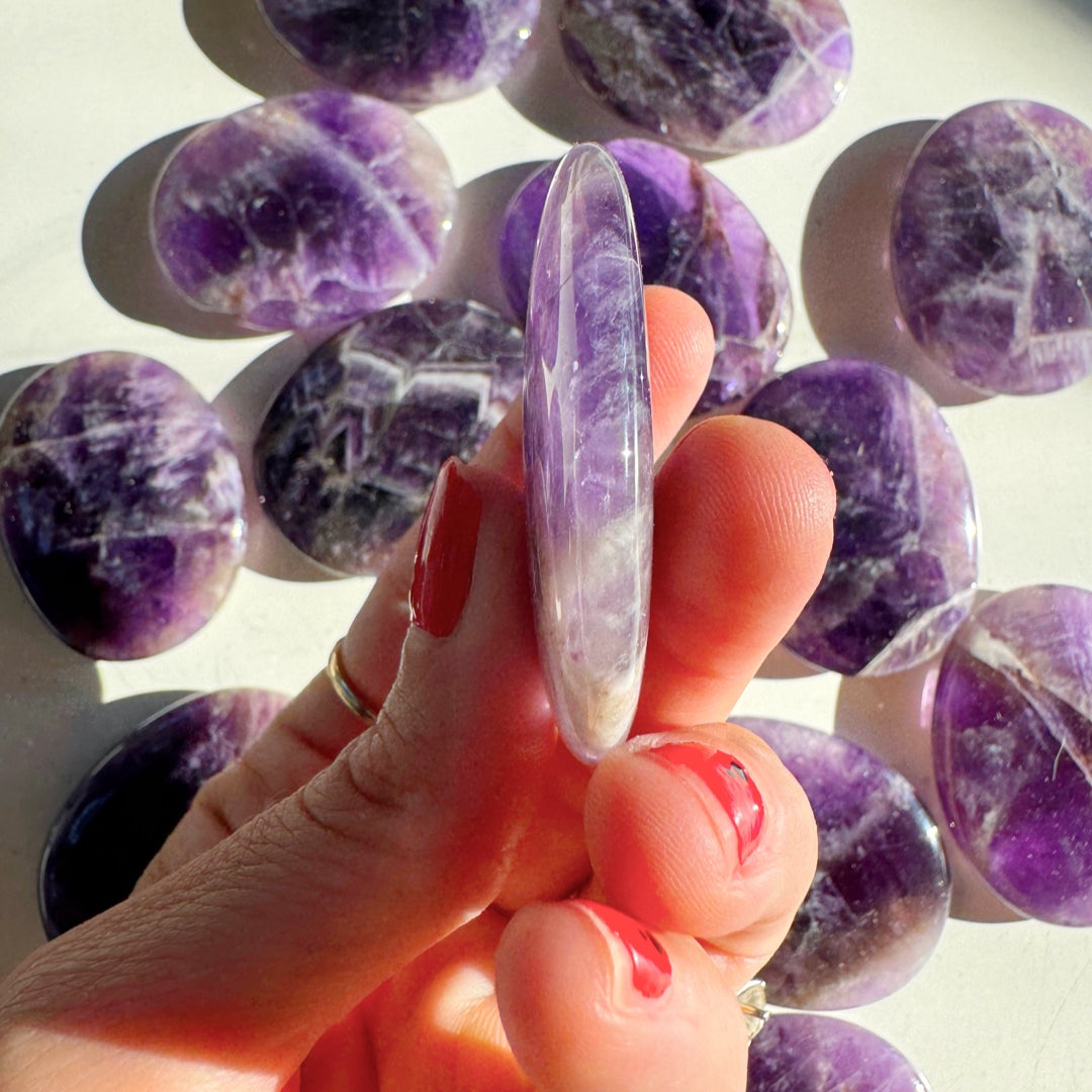 Amethyst Flat Palm Stones - Baltic Mermaid