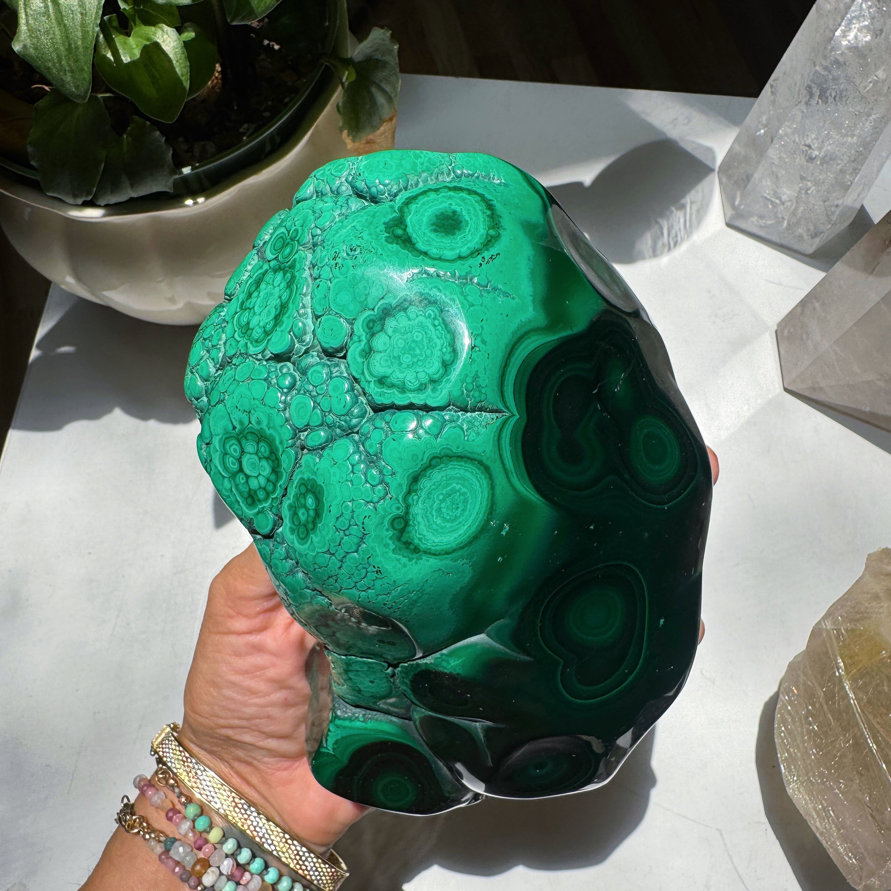 Large Polished Malachite Baltic Mermaid