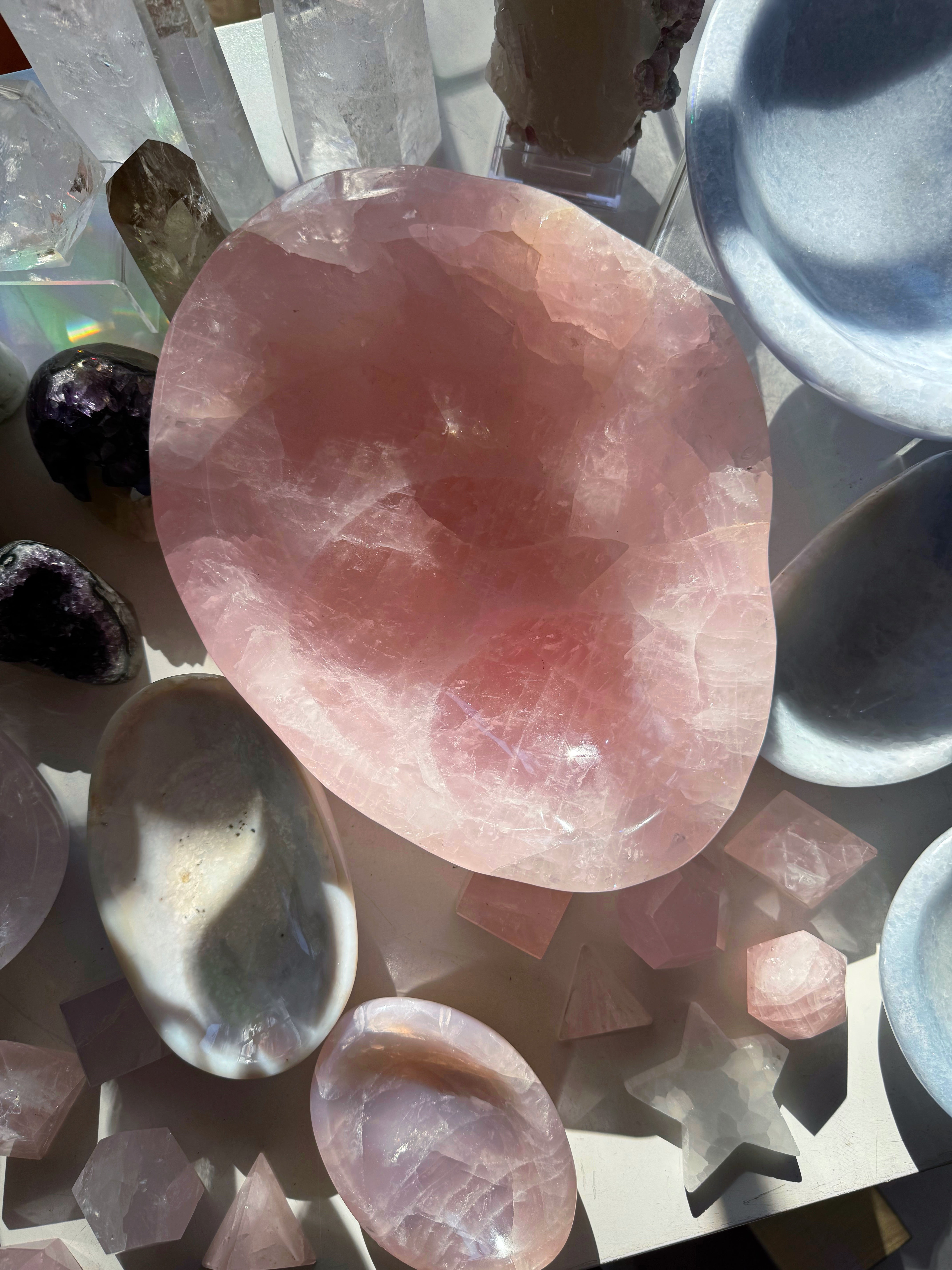 Large Rose Quartz Bowl Baltic Mermaid