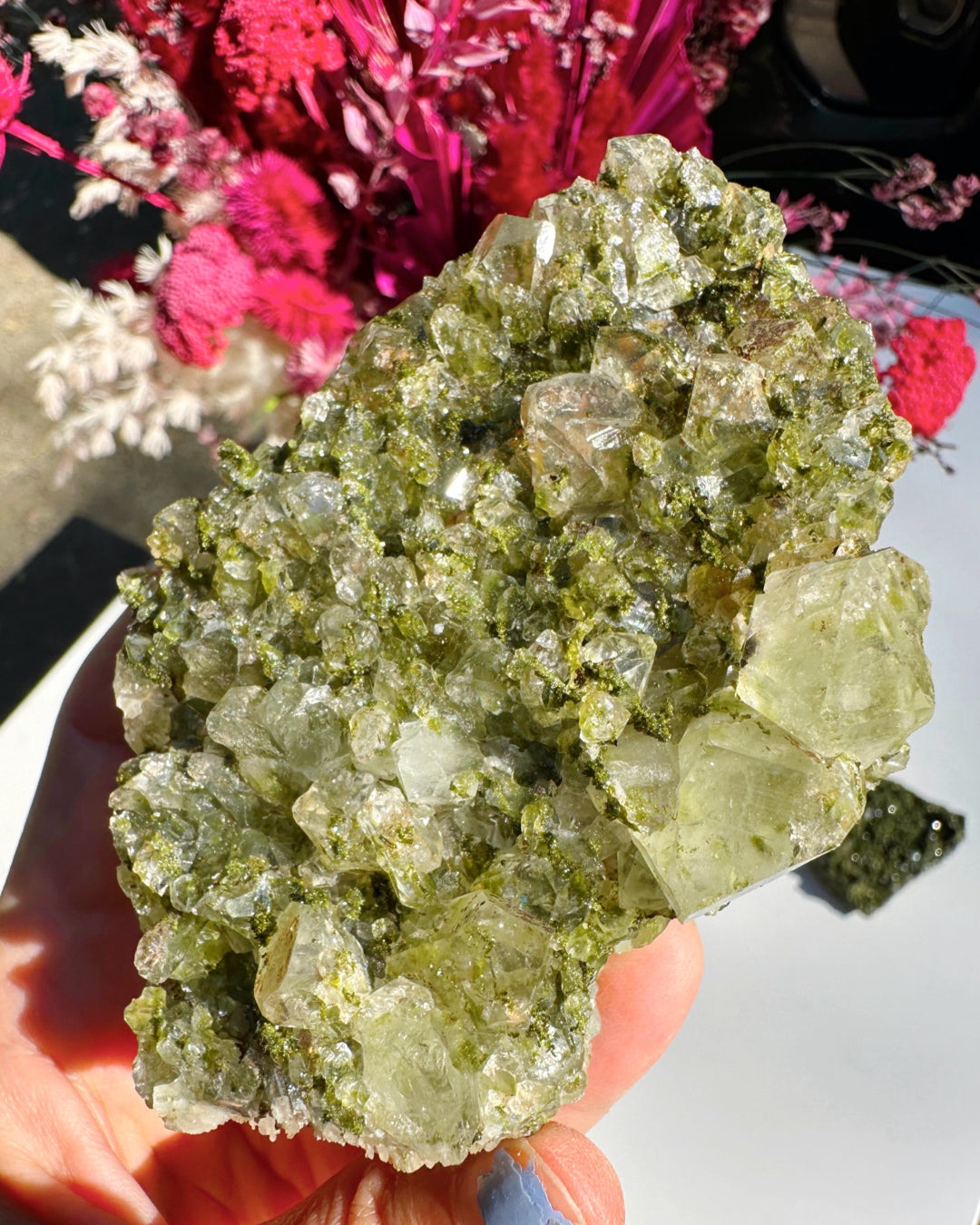 Epidote Quartz Cluster - Baltic Mermaid